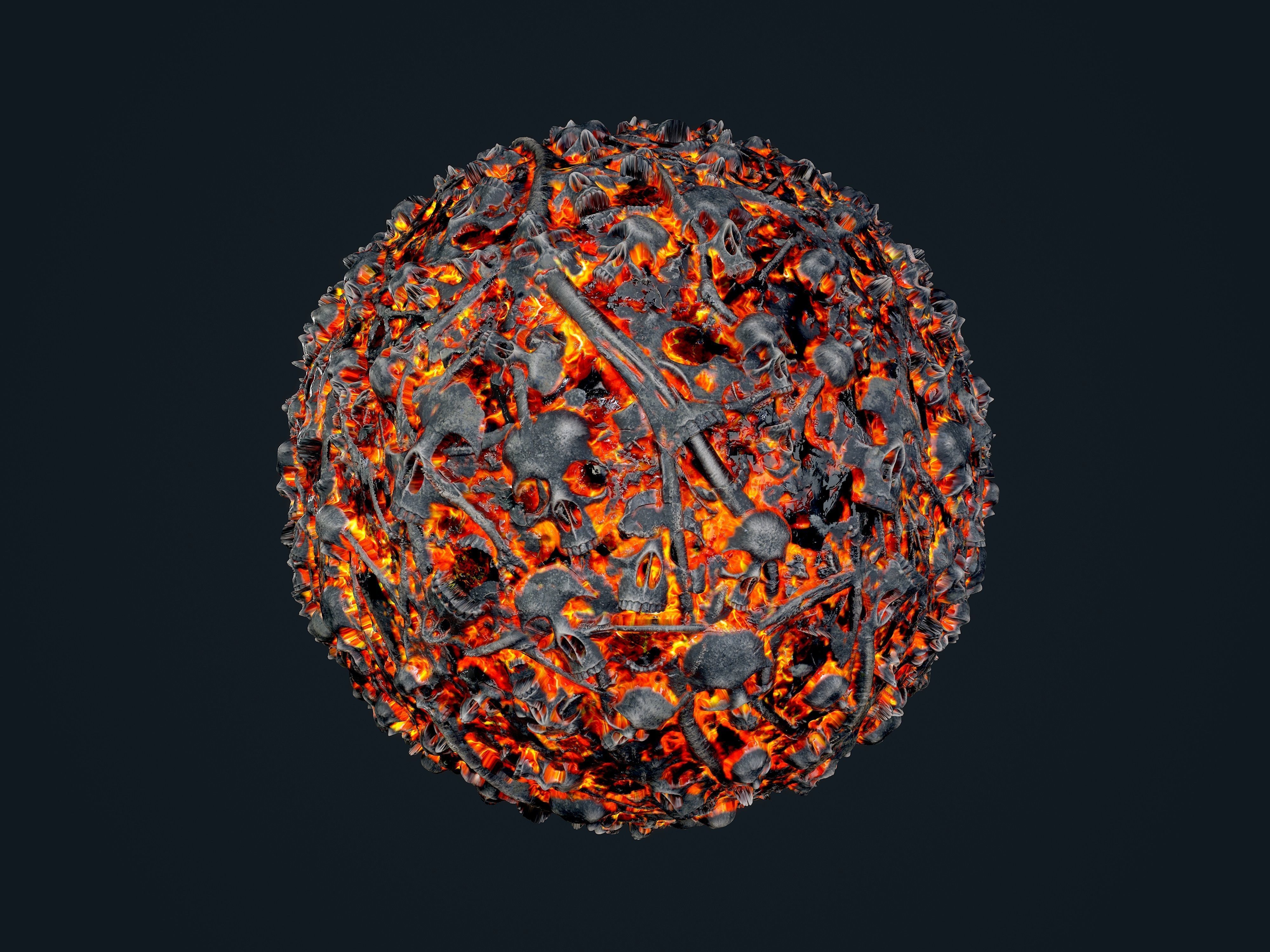 25 Lava Ground Terrain Seamless PBR Texture Pack Texture_5