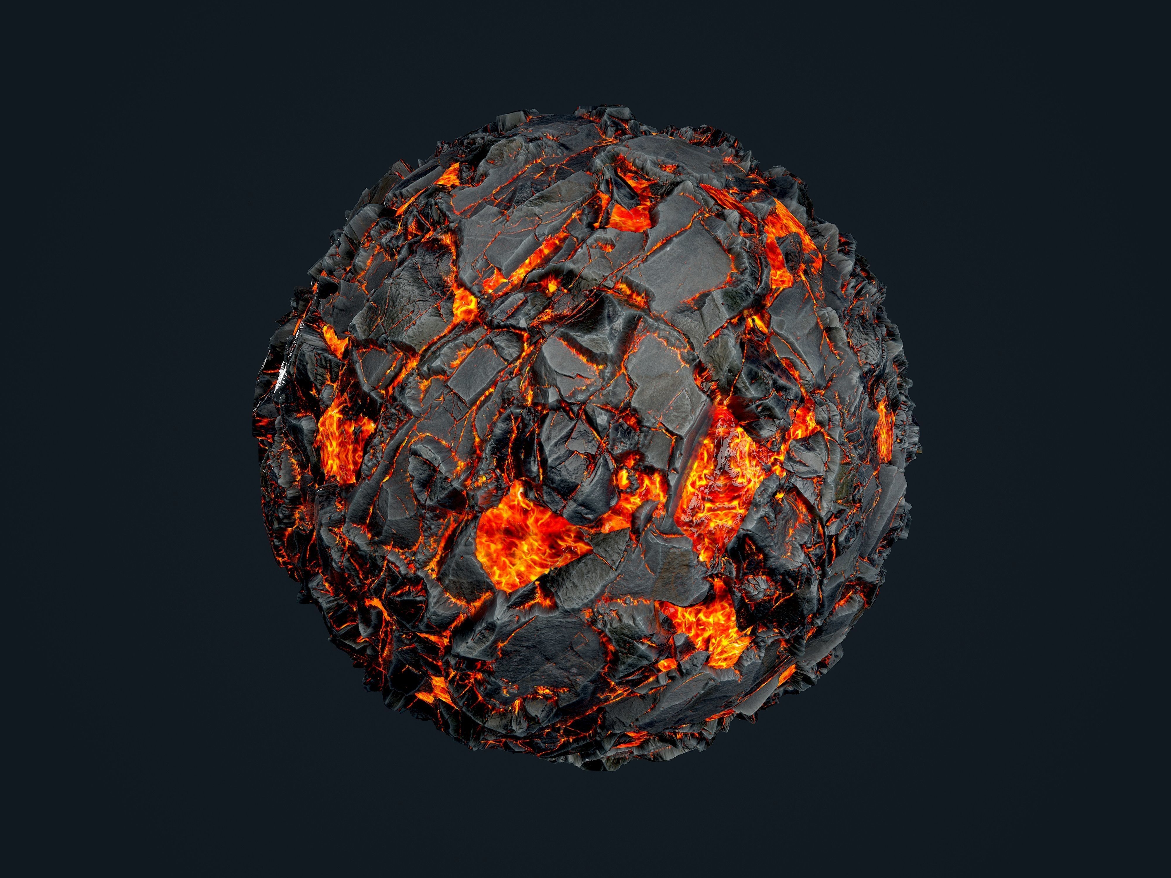 25 Lava Ground Terrain Seamless PBR Texture Pack Texture_7