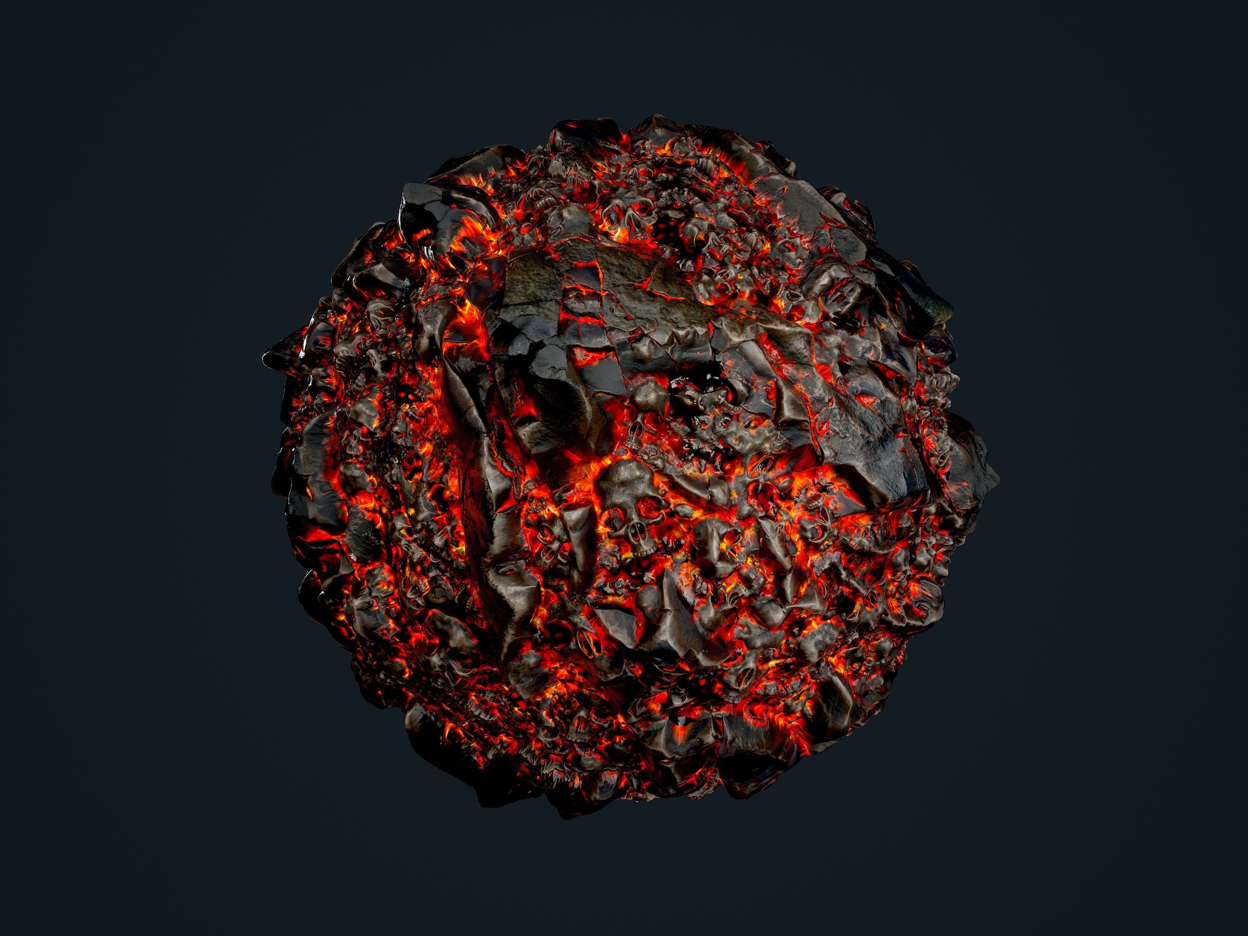 25 Lava Ground Terrain Seamless PBR Texture Pack Texture_8