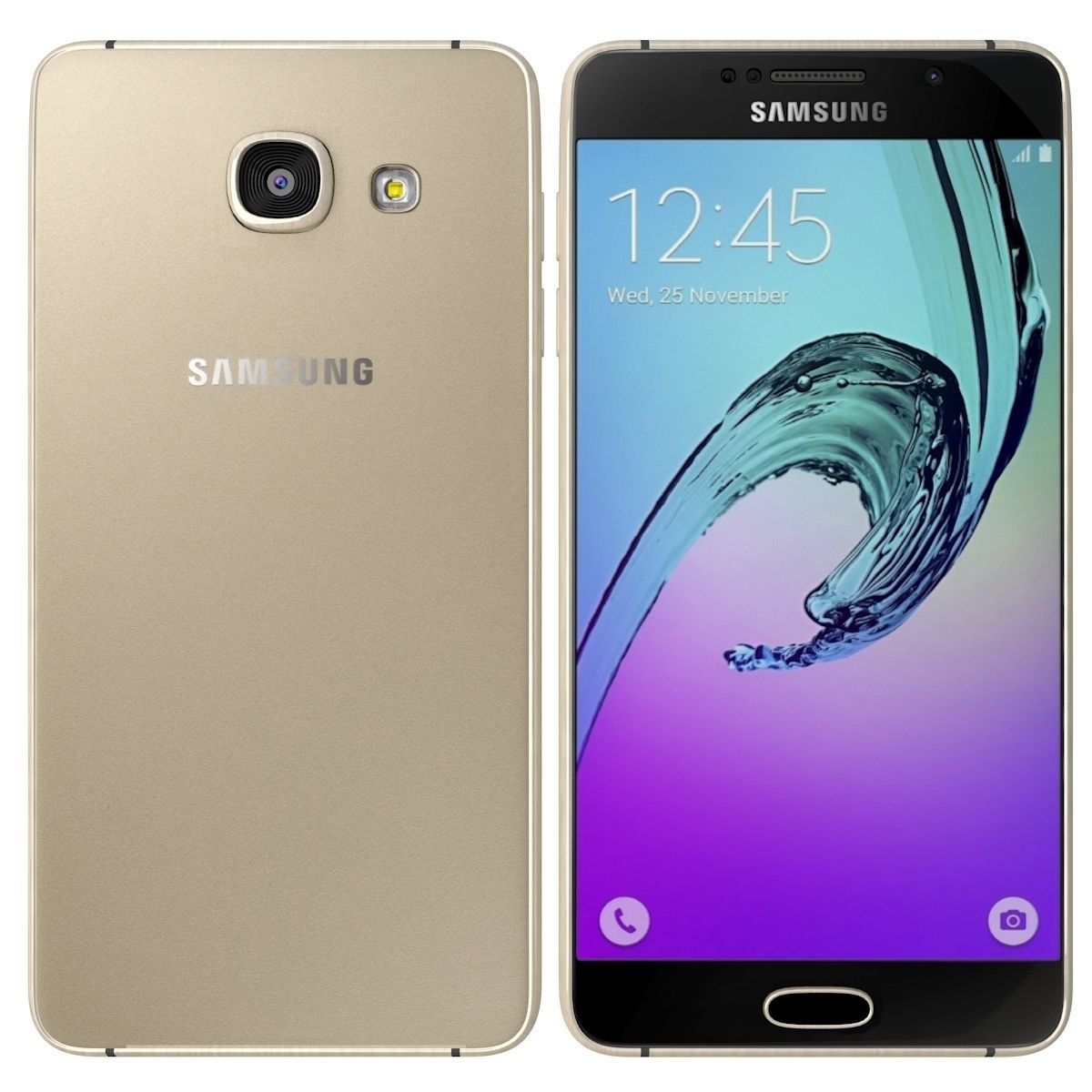 Samsung Galaxy A7 2016 Gold 3D model | CGTrader