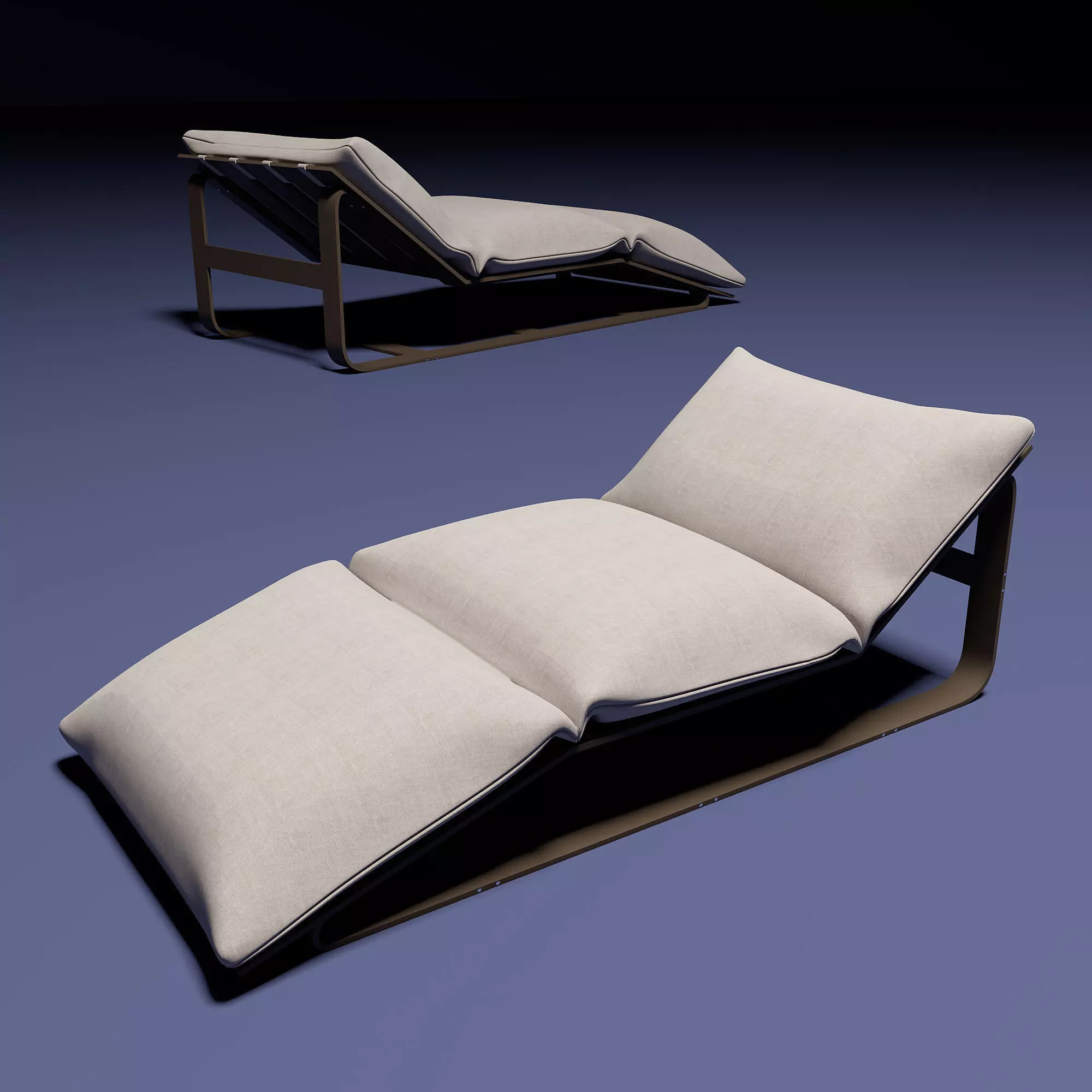 shezlongnbv two chaise lounges Free 3D model