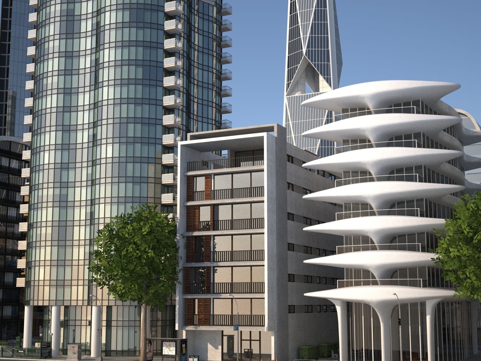 City KC8 Low-poly 3D model_4