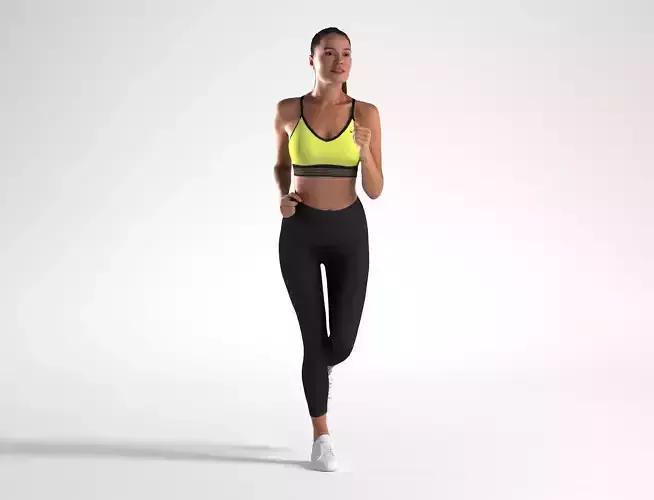 Woman Activewear Jogging Low poly Elena 1109 3D model