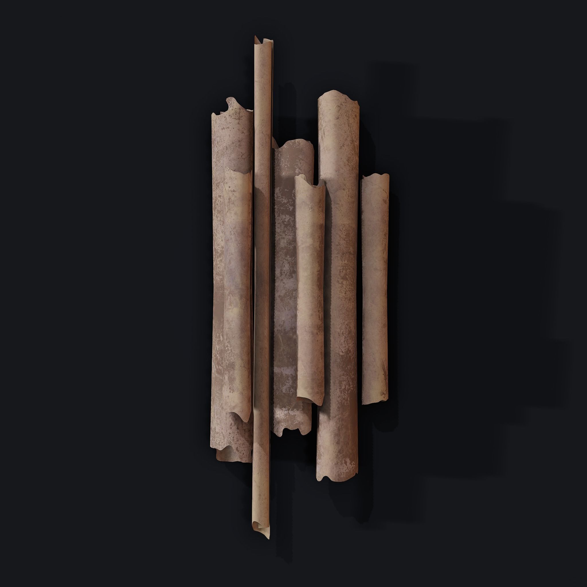 Scrolls Pile Low-poly 3D model_13