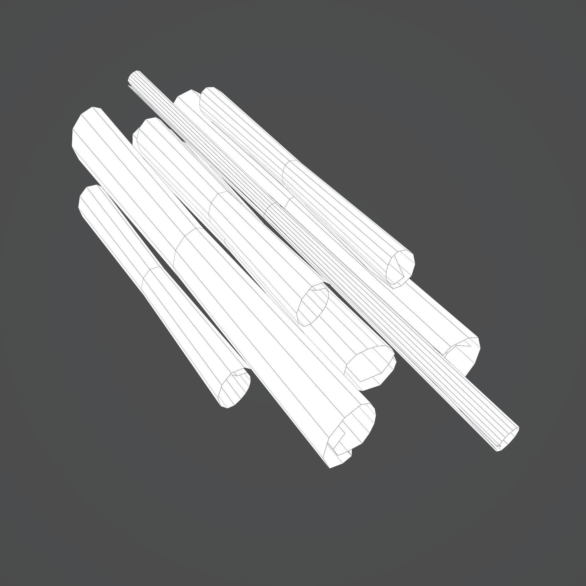Scrolls Pile Low-poly 3D model_27
