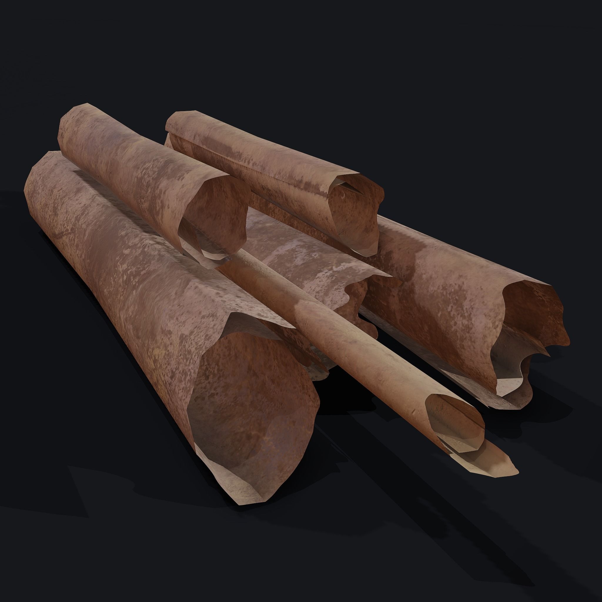 Scrolls Pile Low-poly 3D model_15