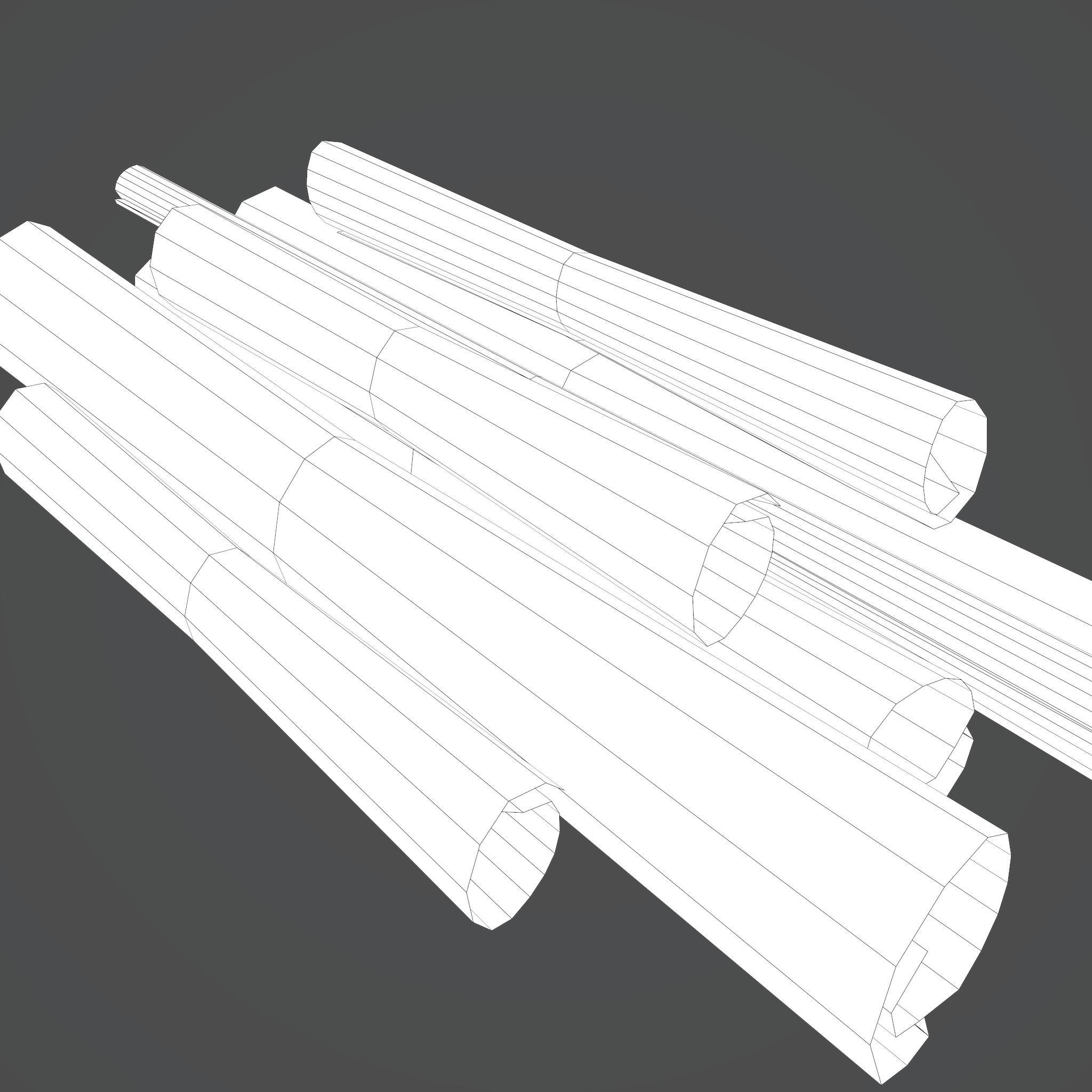 Scrolls Pile Low-poly 3D model_36