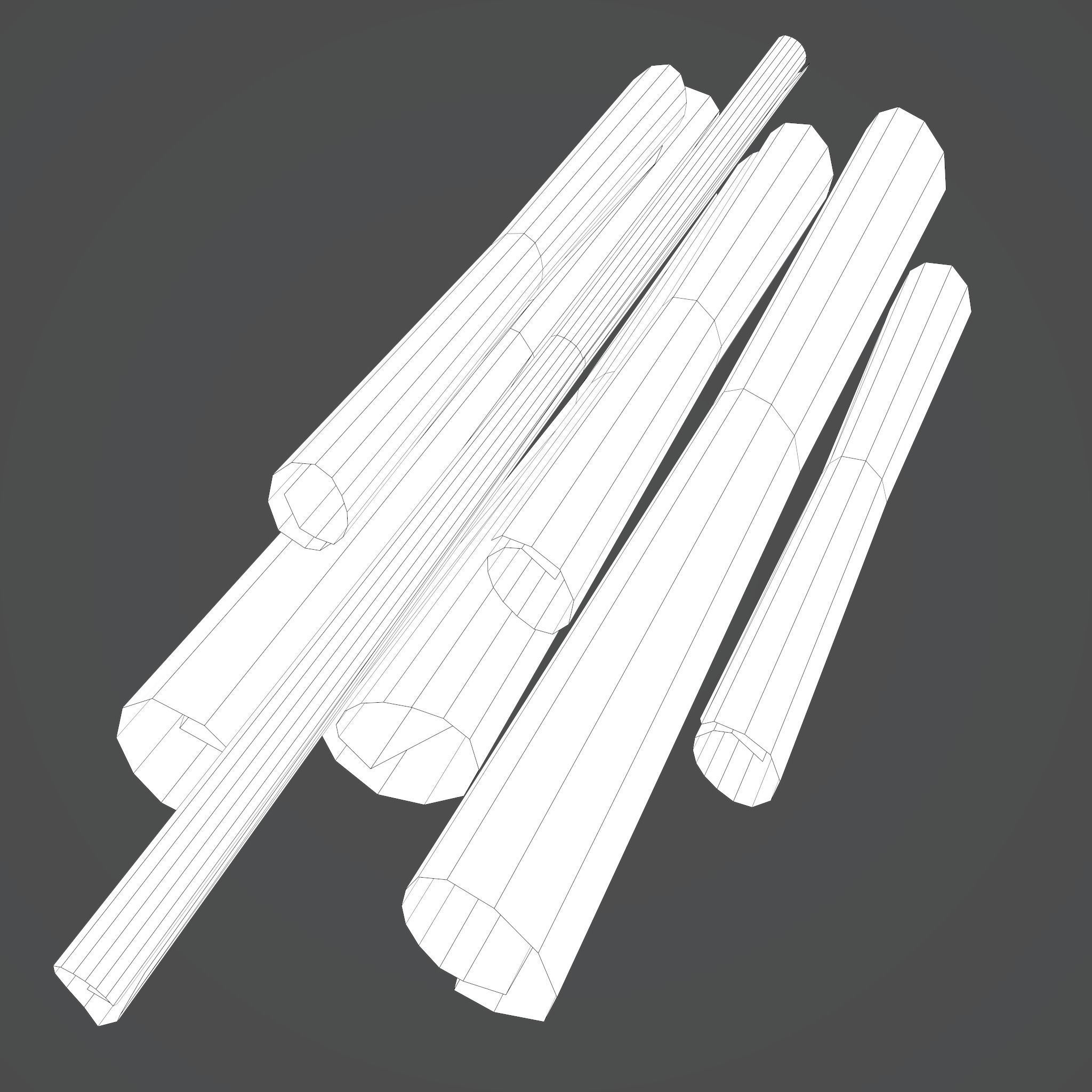 Scrolls Pile Low-poly 3D model_29