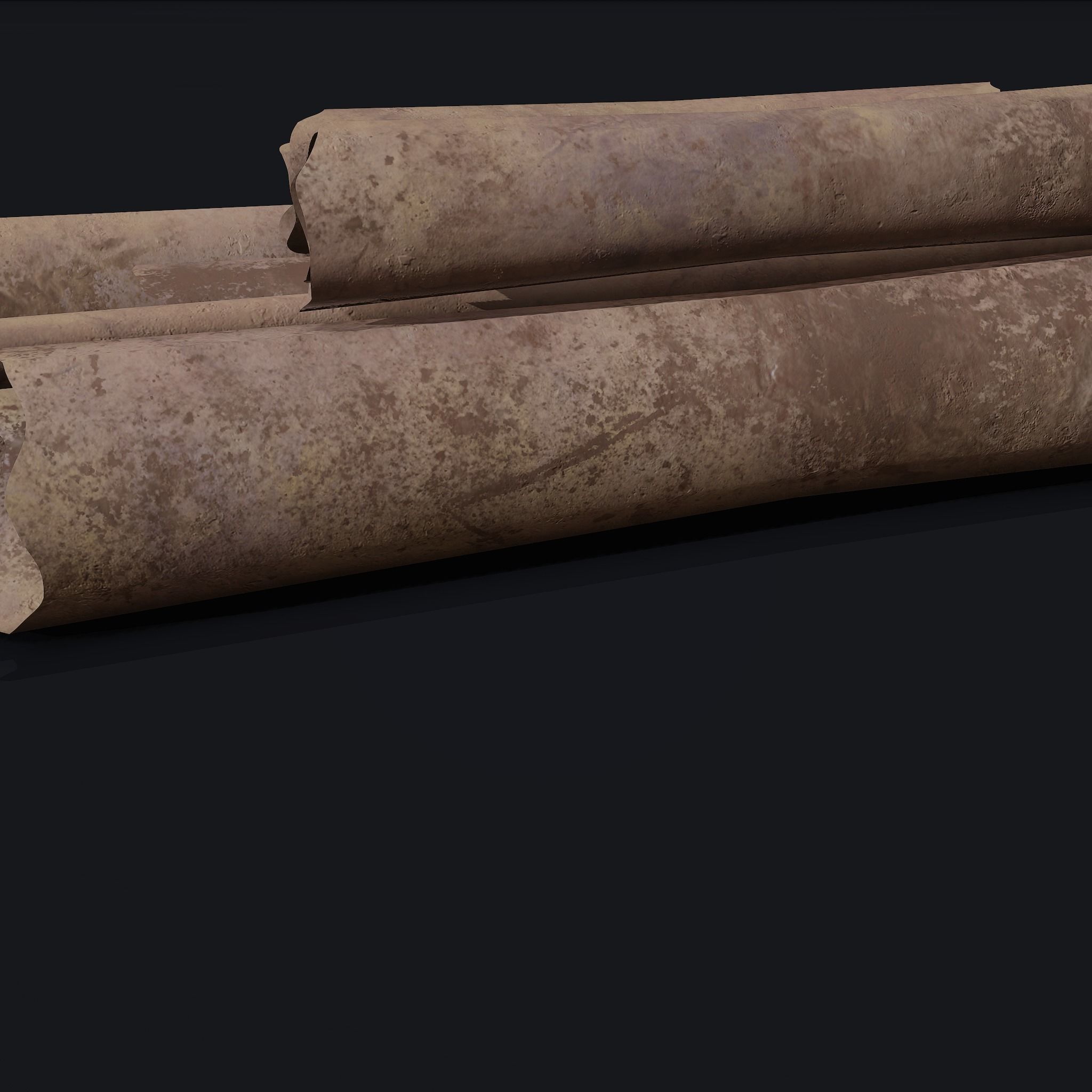 Scrolls Pile Low-poly 3D model_18
