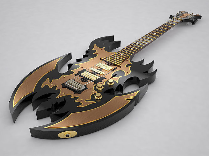 Electric Guitar Metal 3D model