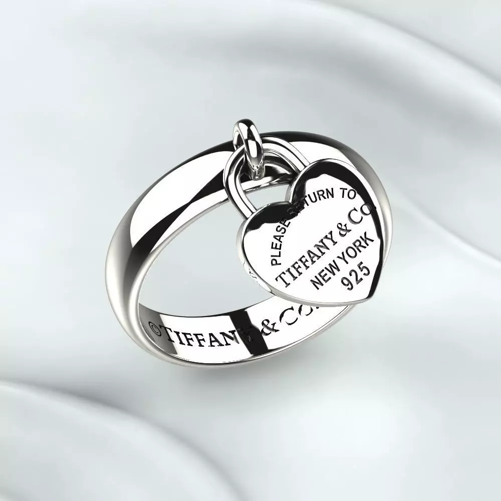 Tiffanys Style Silver Ring 3D print model