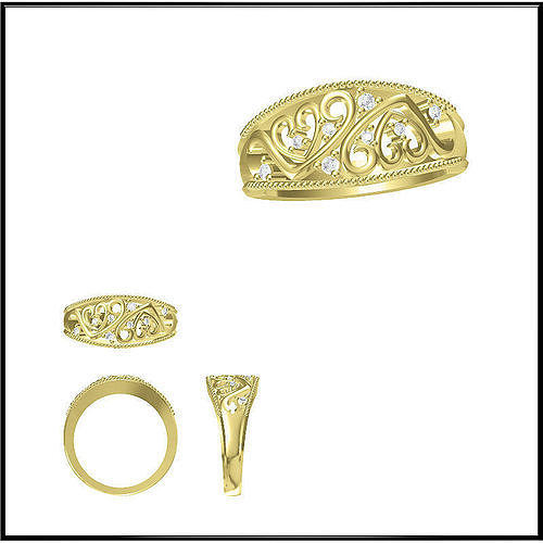 JCD Format Vintage style promise rings for sale jewelry files 3D print model