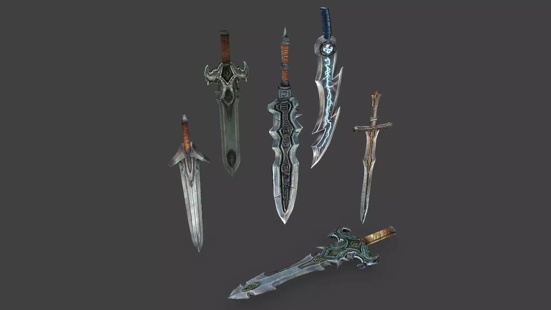 Medieval Swords Pack 1 Low-poly 3D model_0