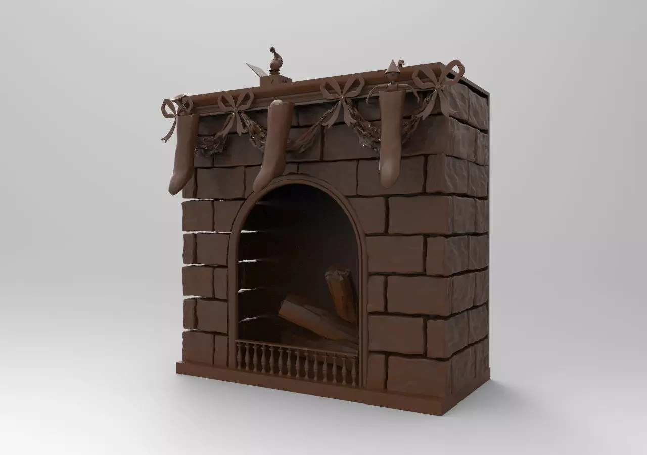 fireplace in chocolate 3D print model