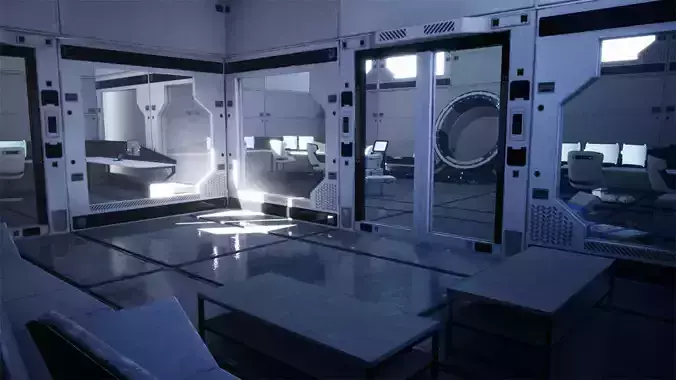 Sci-Fi Multi-Purpose Facility Low-poly 3D model