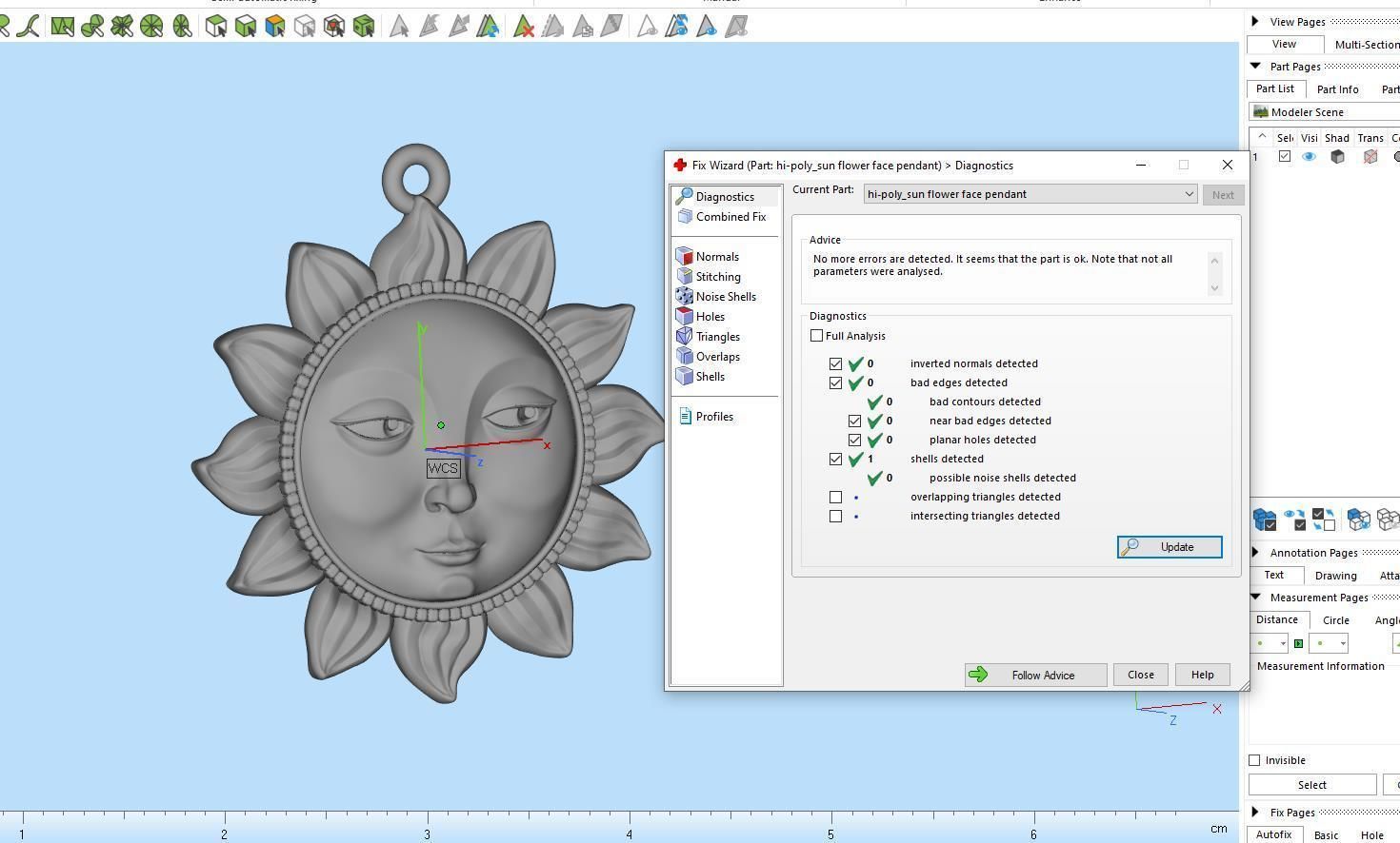 Sun Face Flower Pendant 3D print model_16