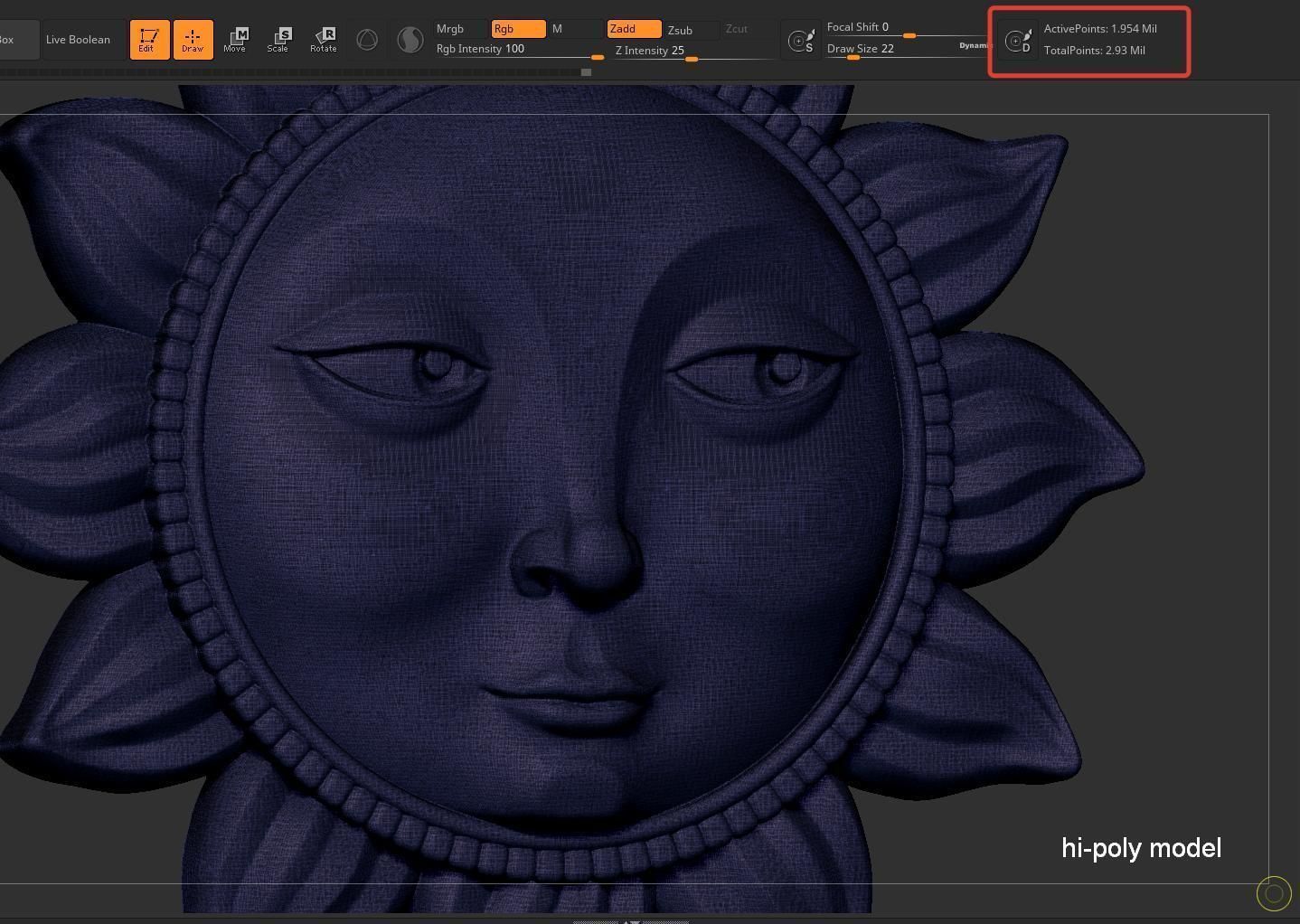 Sun Face Flower Pendant 3D print model_14