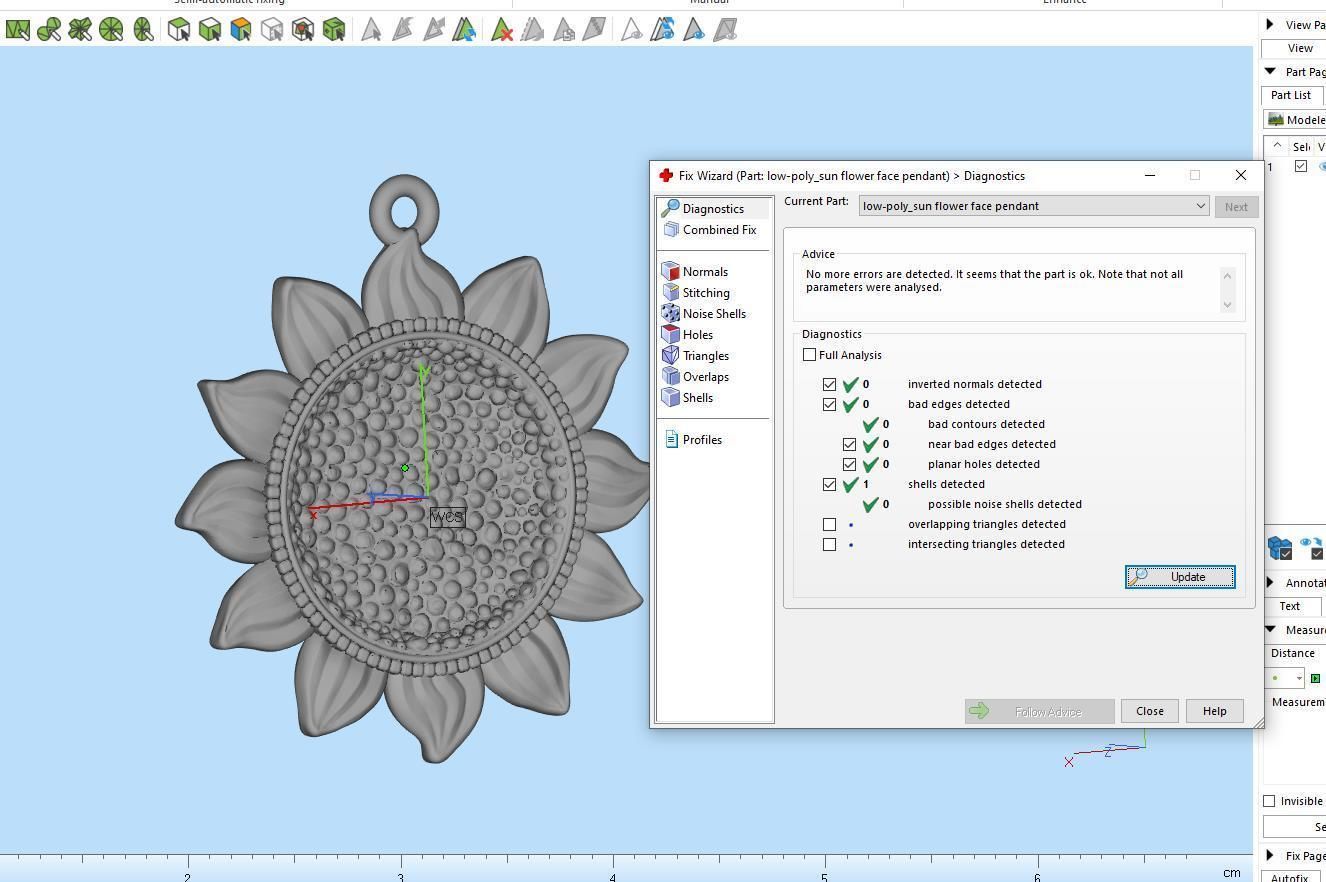 Sun Face Flower Pendant 3D print model_17