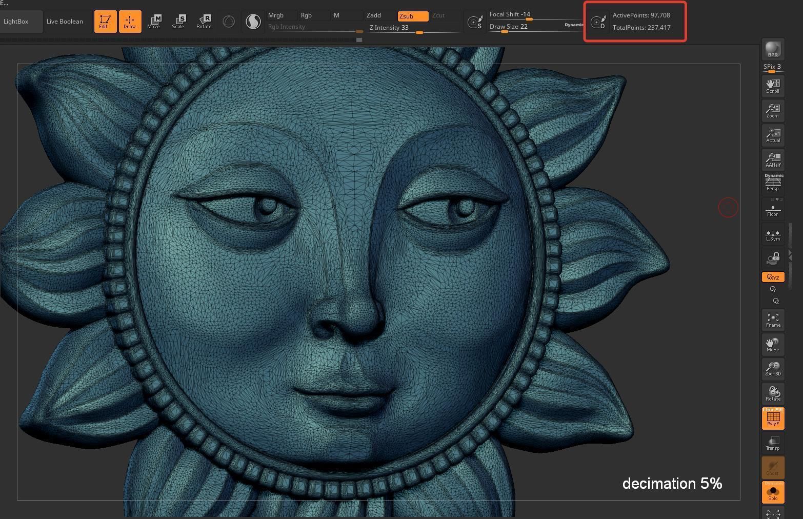 Sun Face Flower Pendant 3D print model_15