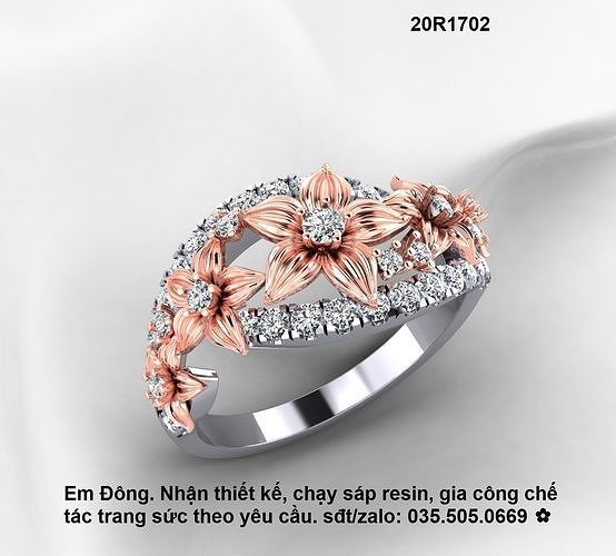 Jeulia Floral Diamond Ring 3D print model