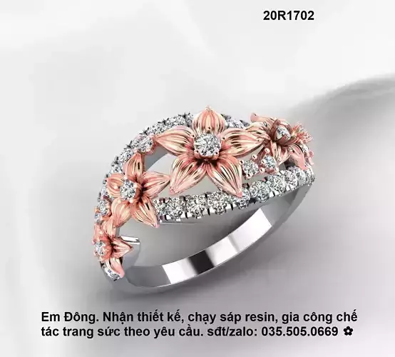 Jeulia Floral Diamond Ring