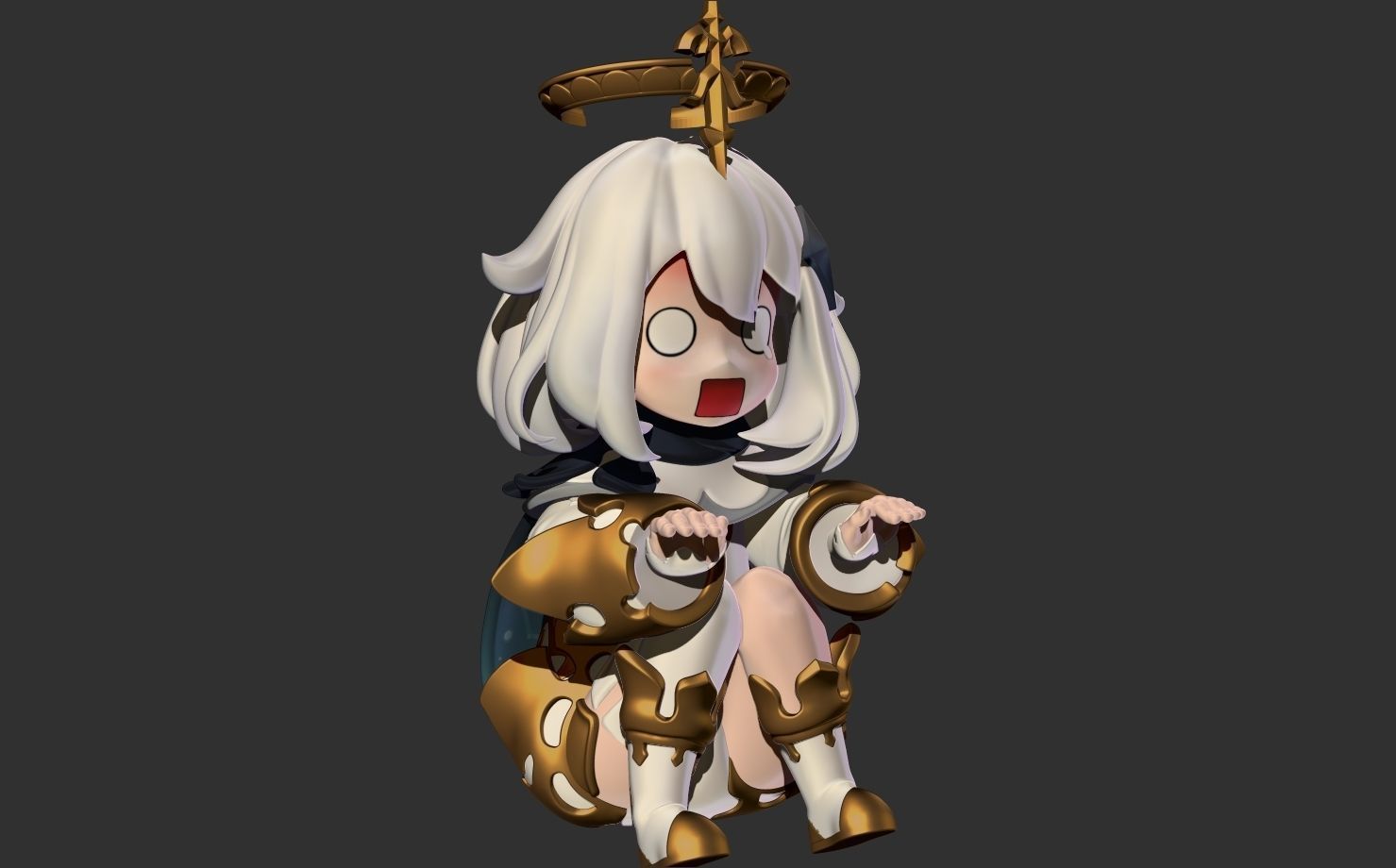 Paimon in the pot - Genshin Impact Fanart - Print ready 3D print model_5