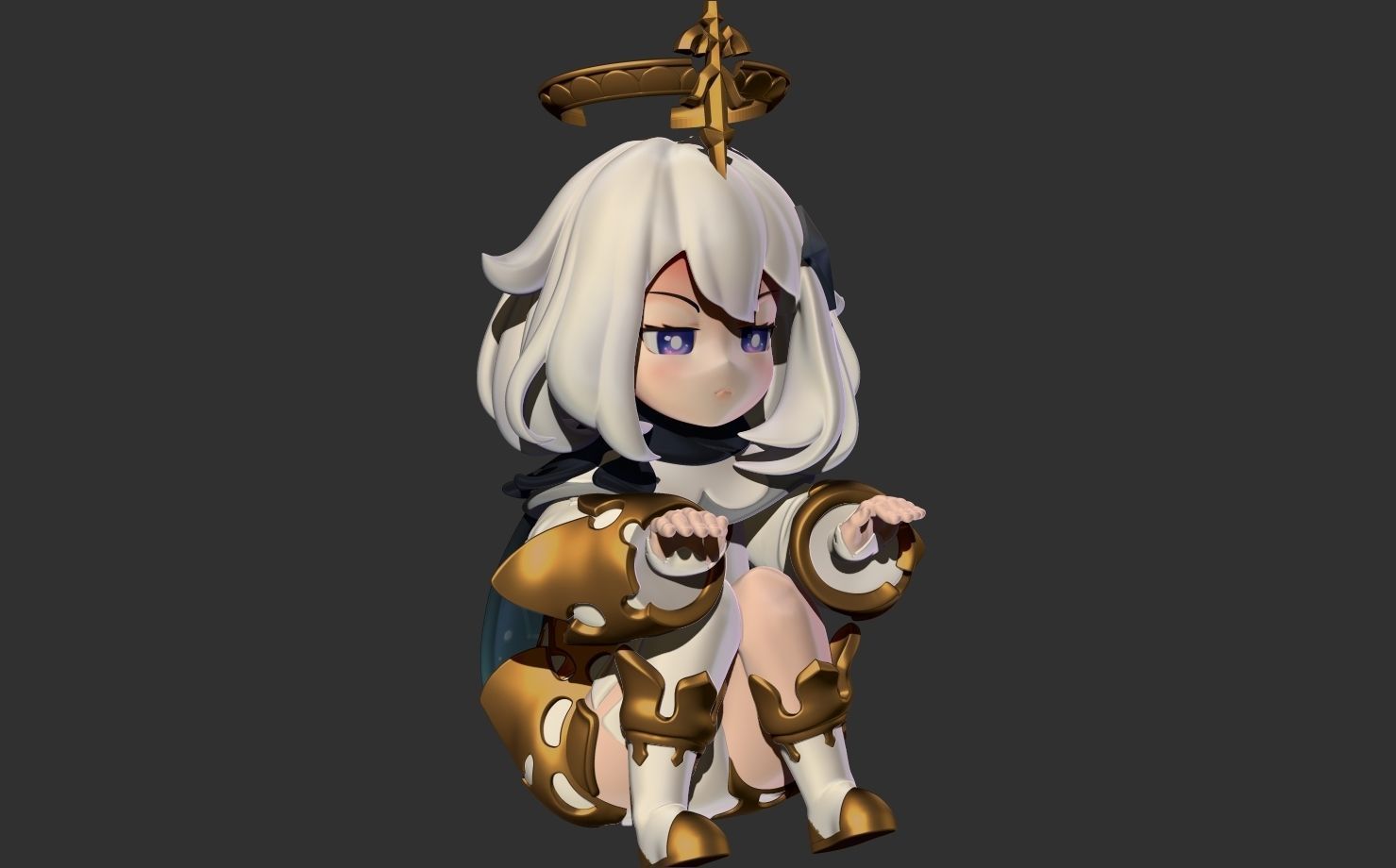 Paimon in the pot - Genshin Impact Fanart - Print ready 3D print model_4