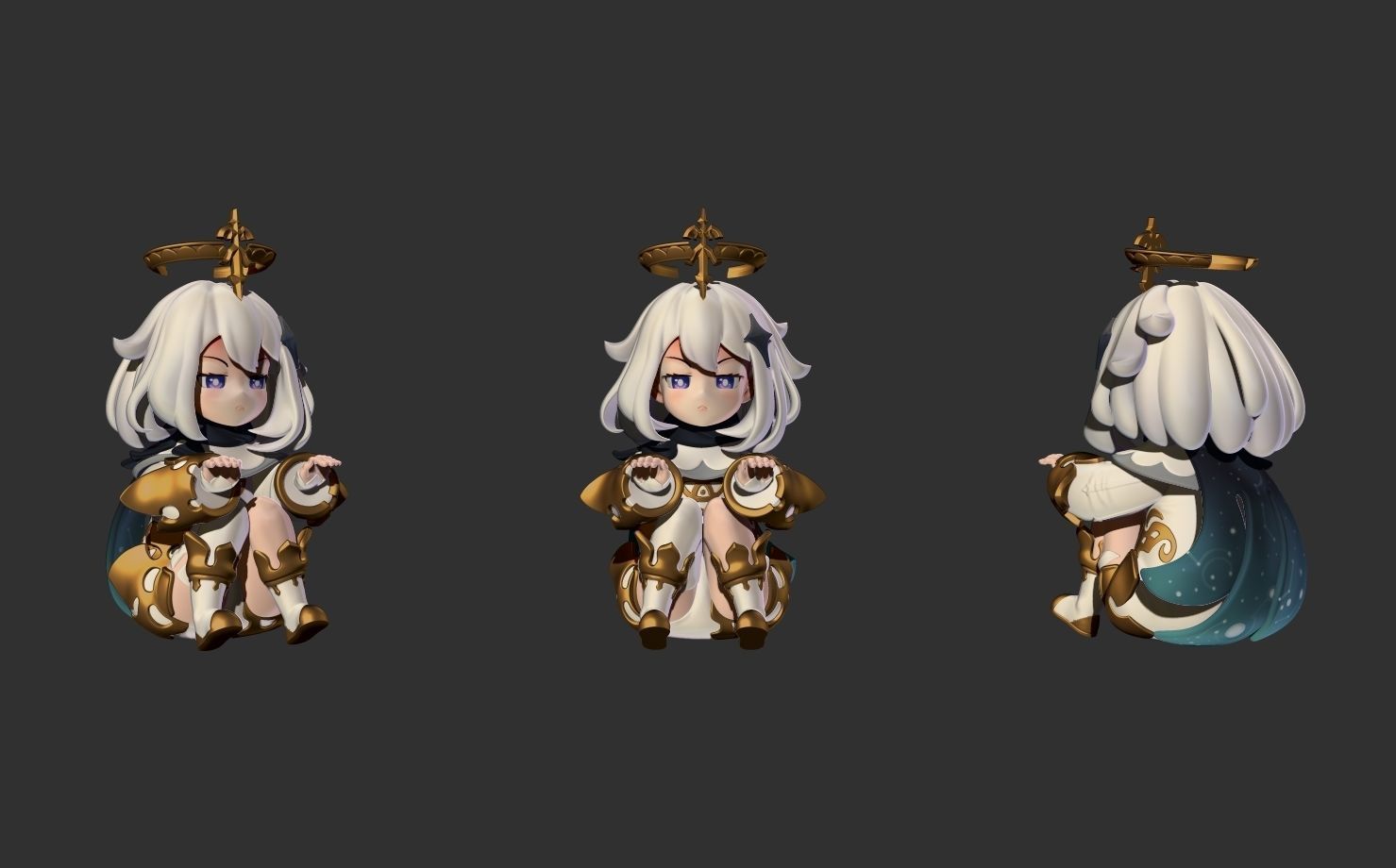 Paimon in the pot - Genshin Impact Fanart - Print ready 3D print model_2