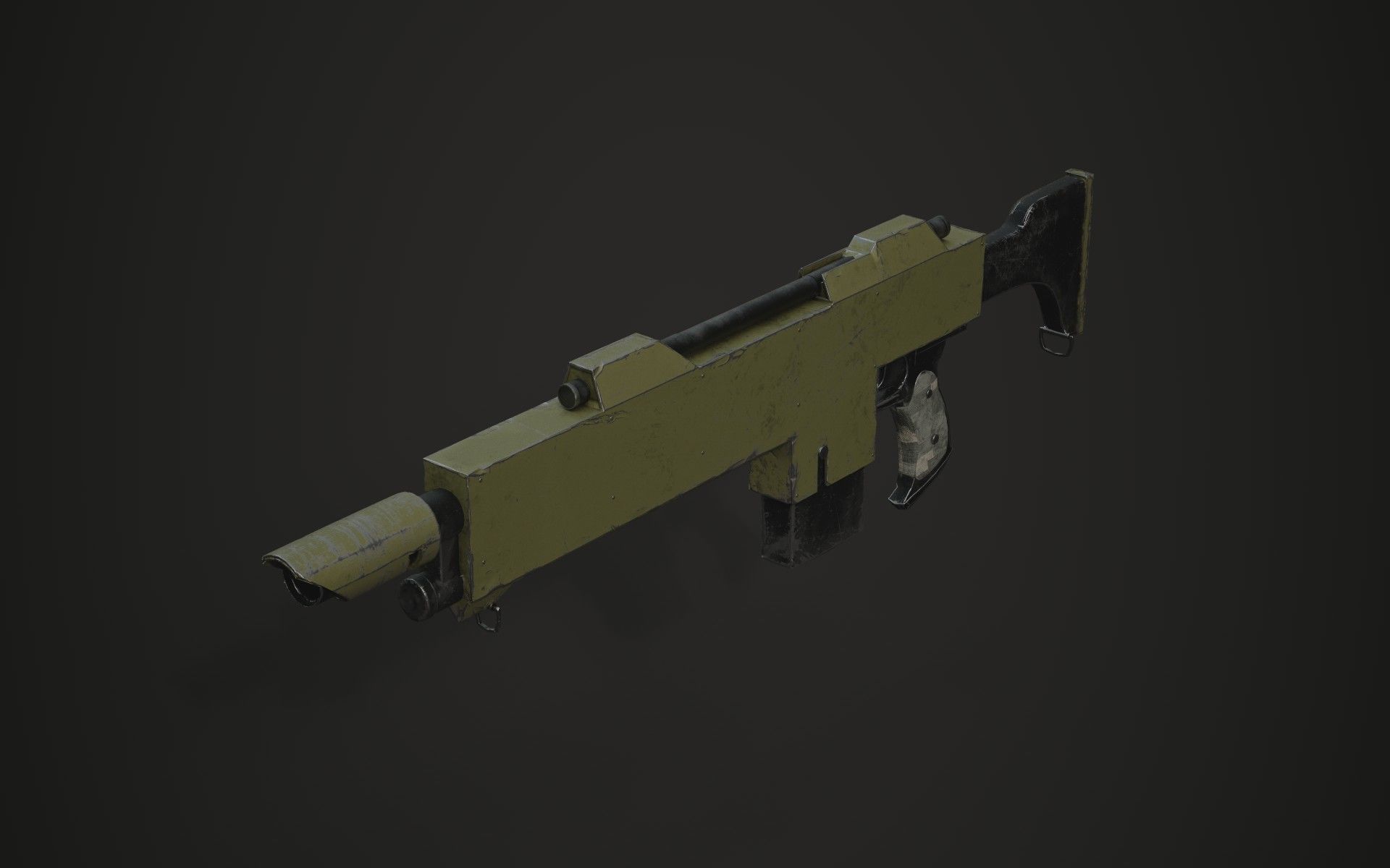 Lasgun gun Low-poly 3D model_11