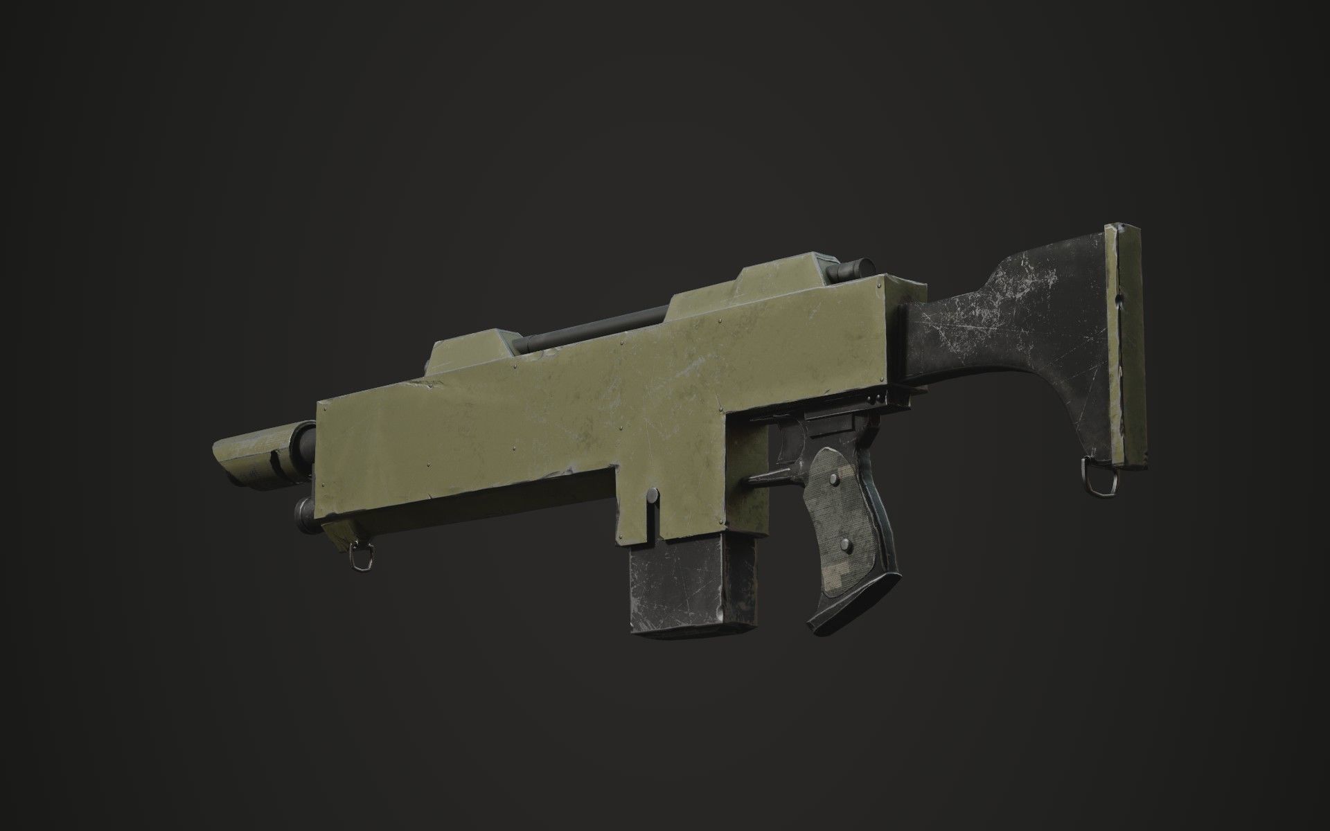Lasgun gun Low-poly 3D model_12
