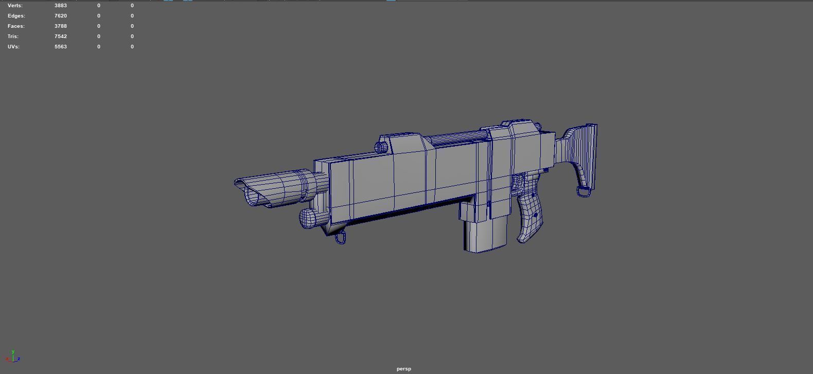 Lasgun gun Low-poly 3D model_7