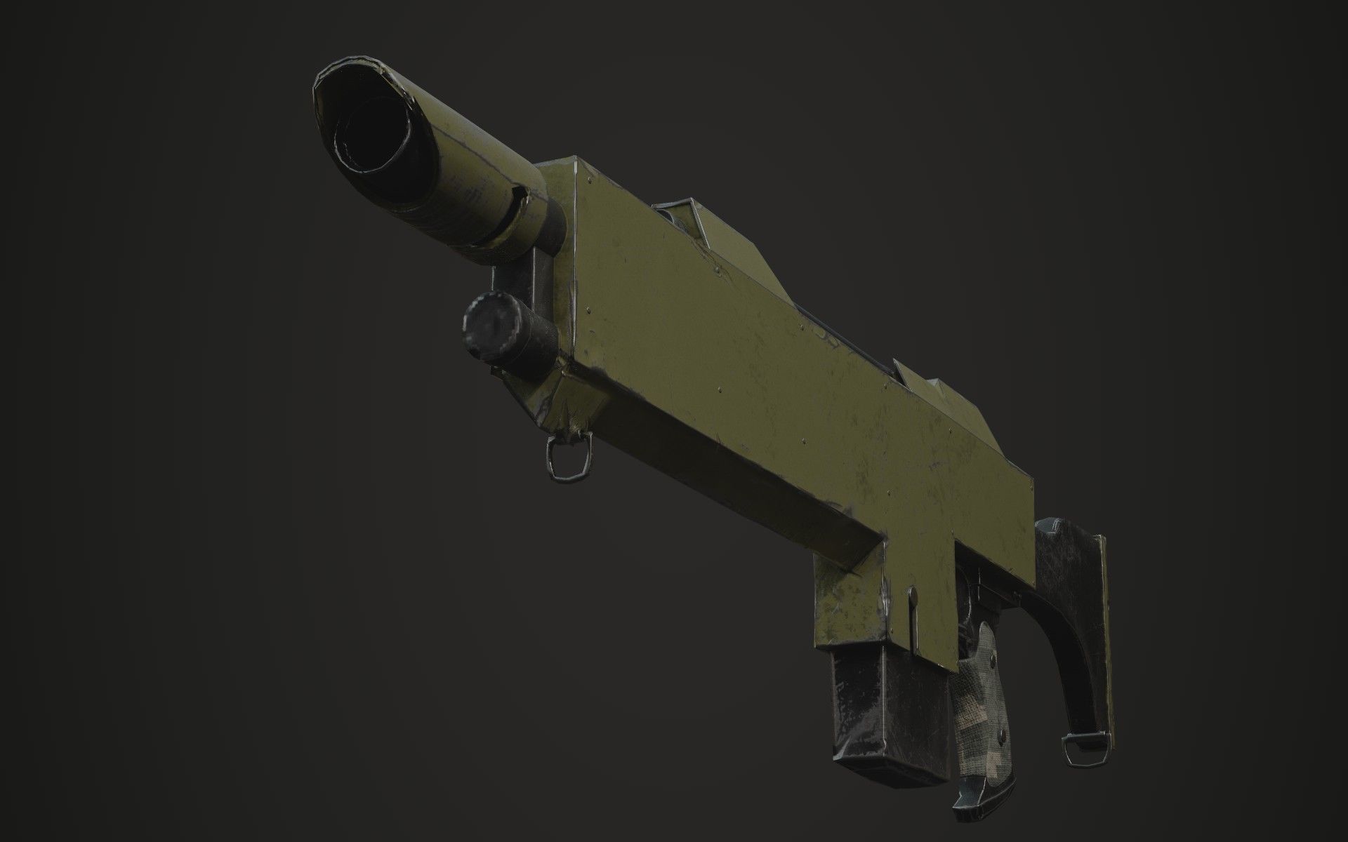 Lasgun gun Low-poly 3D model_5