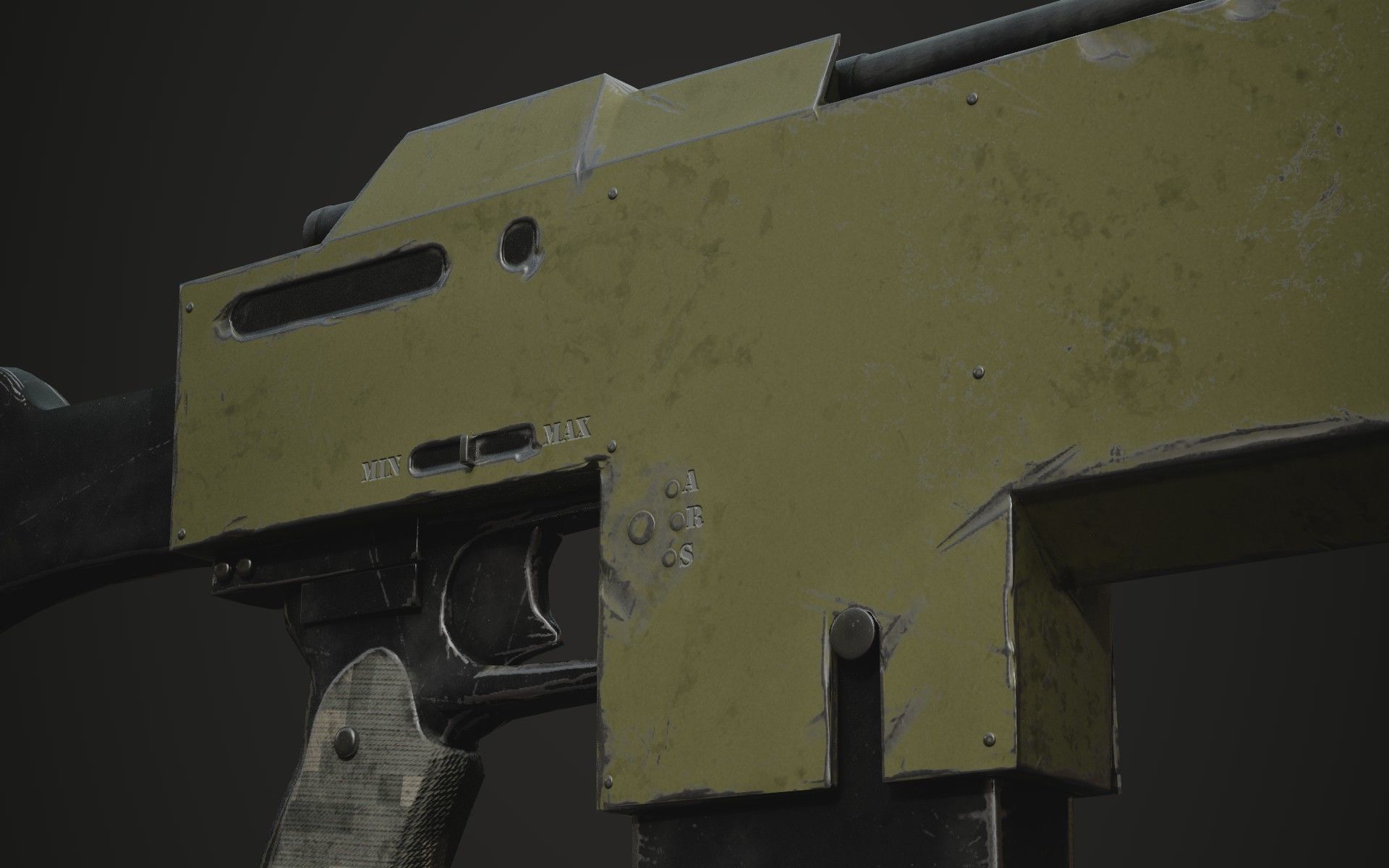 Lasgun gun Low-poly 3D model_14