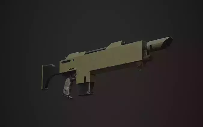 Lasgun gun Low-poly 3D model