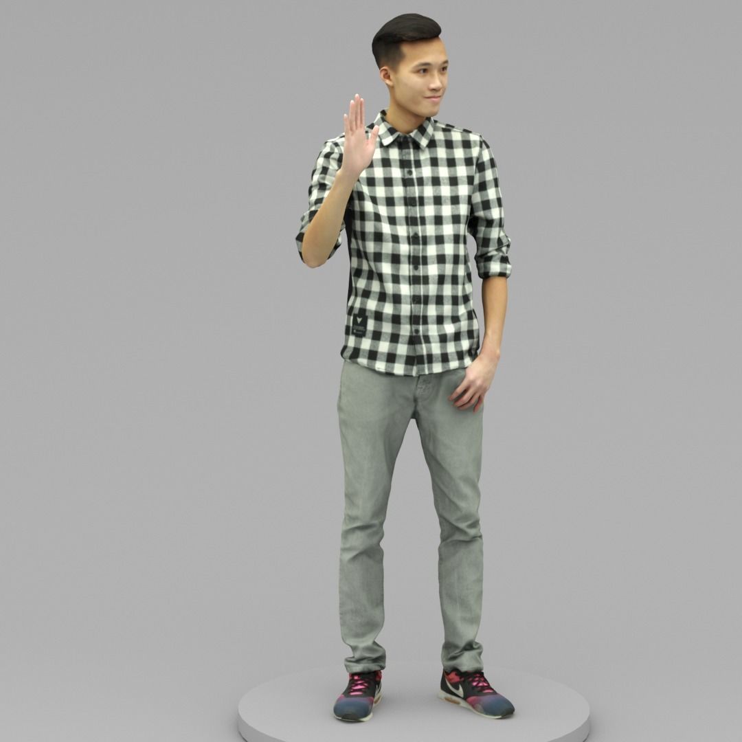 A Handsome Man Saying Hi 3D model_3
