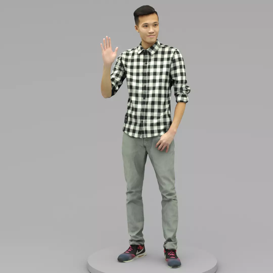 A Handsome Man Saying Hi 3D model_0