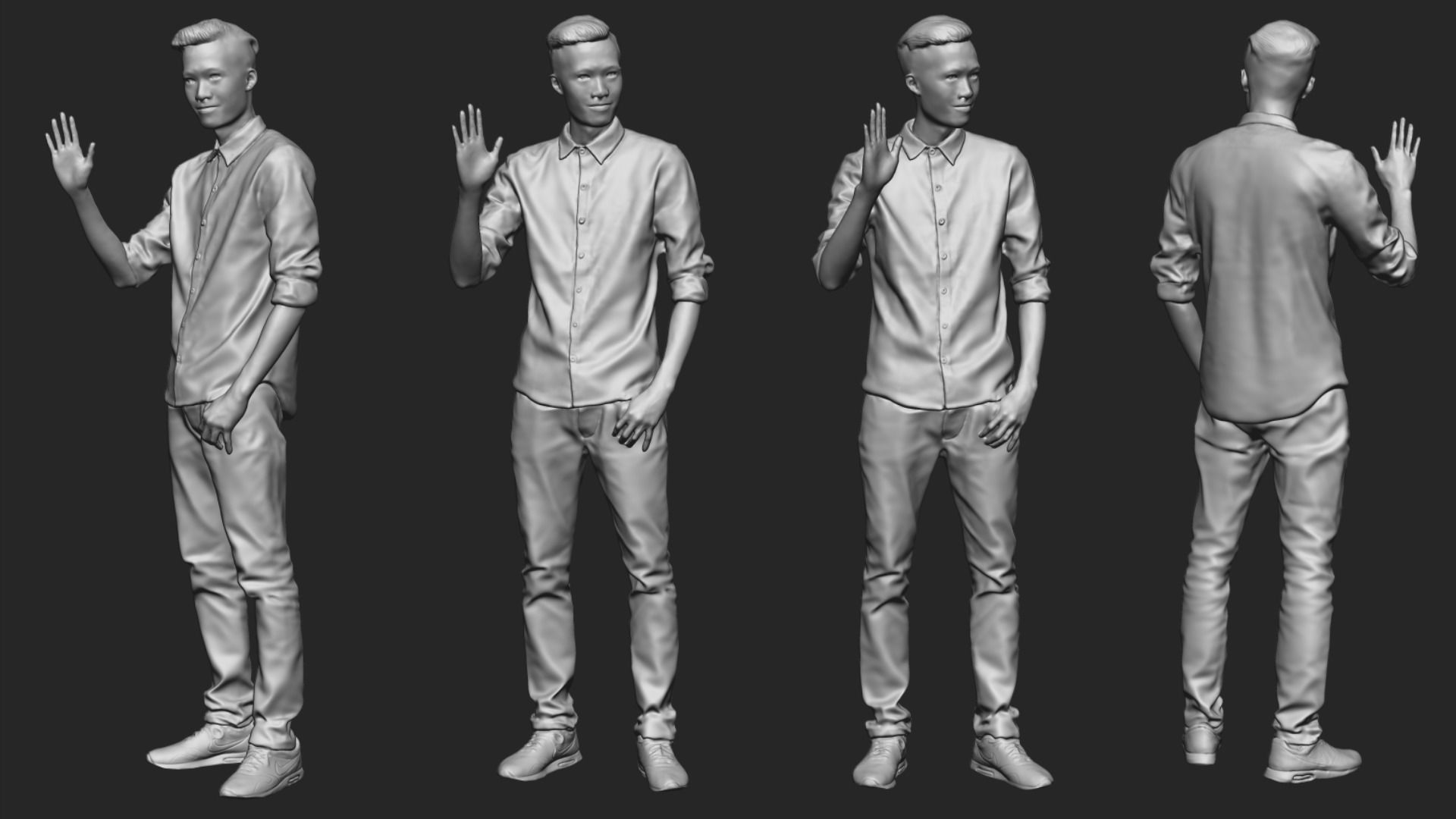 A Handsome Man Saying Hi 3D model_6
