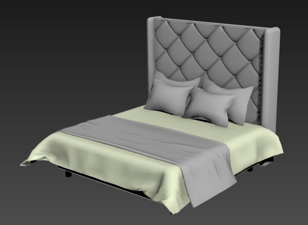 DOUBLE BED 3d model vray 3D model 3D model_3
