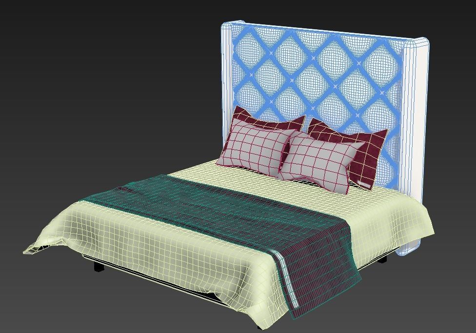 DOUBLE BED 3d model vray 3D model 3D model_2