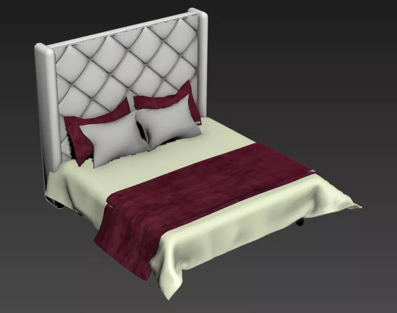 DOUBLE BED 3d model vray 3D model 3D model_0