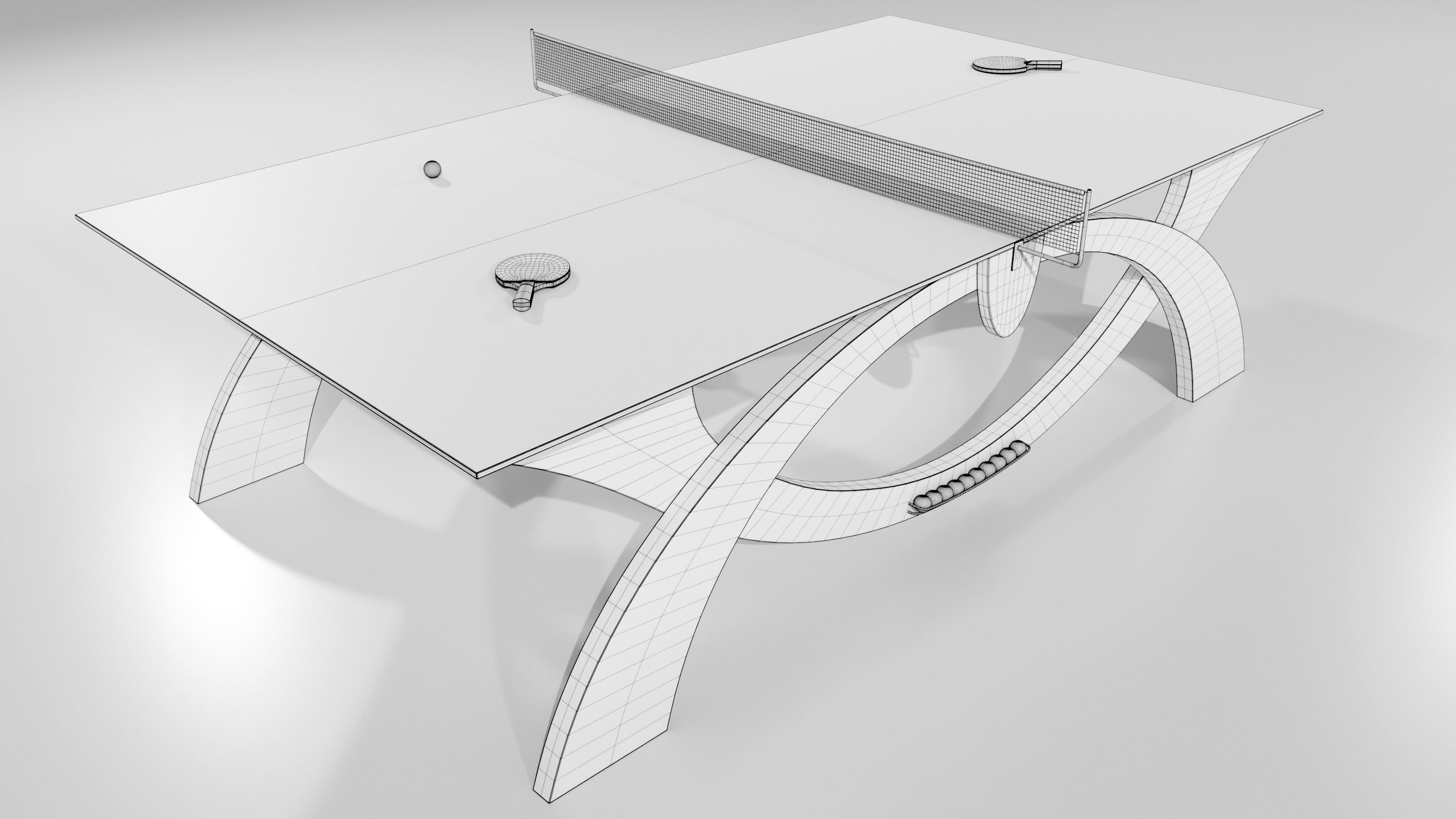 Ping Pong Table 3D model_13