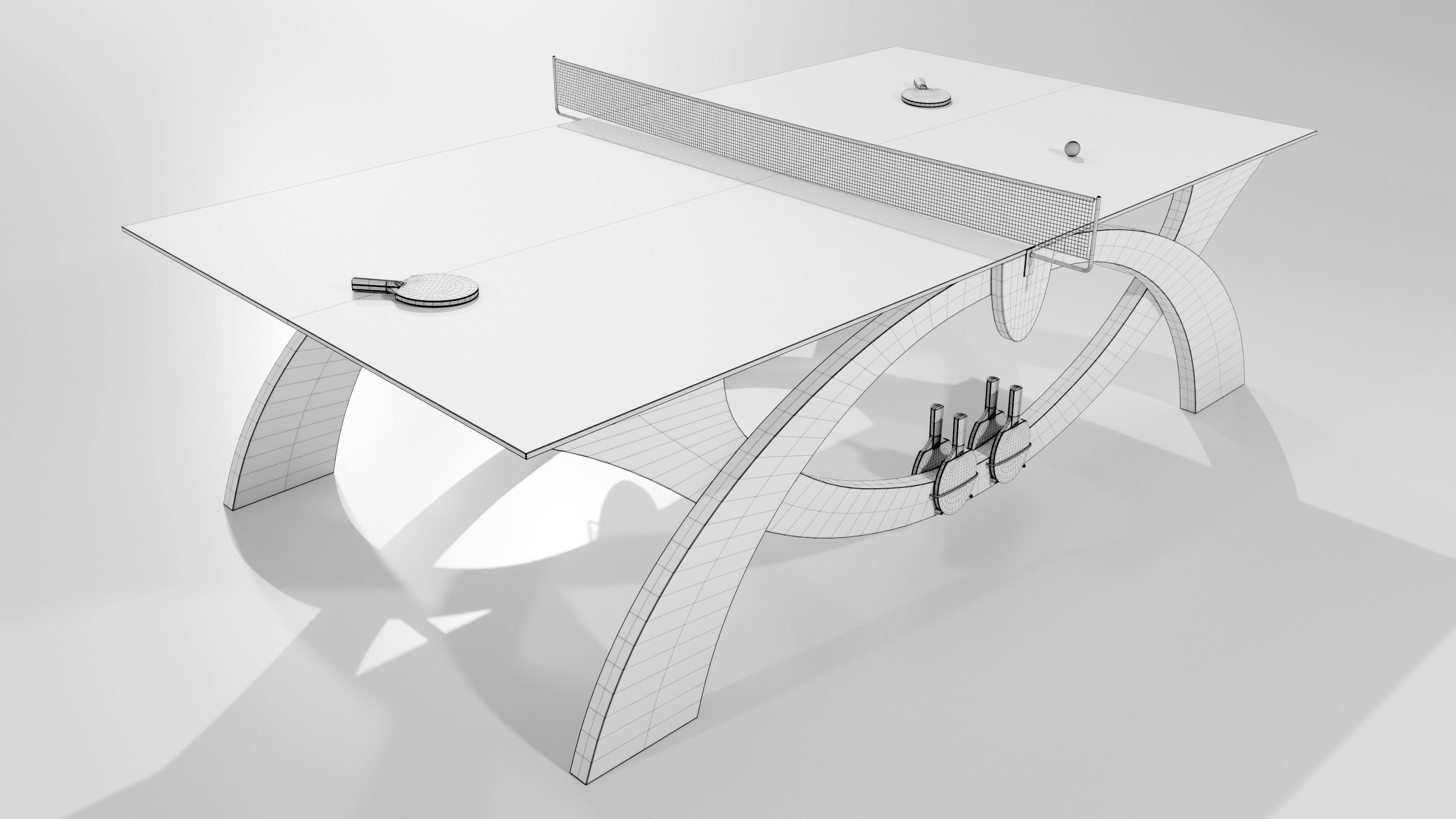 Ping Pong Table 3D model_15