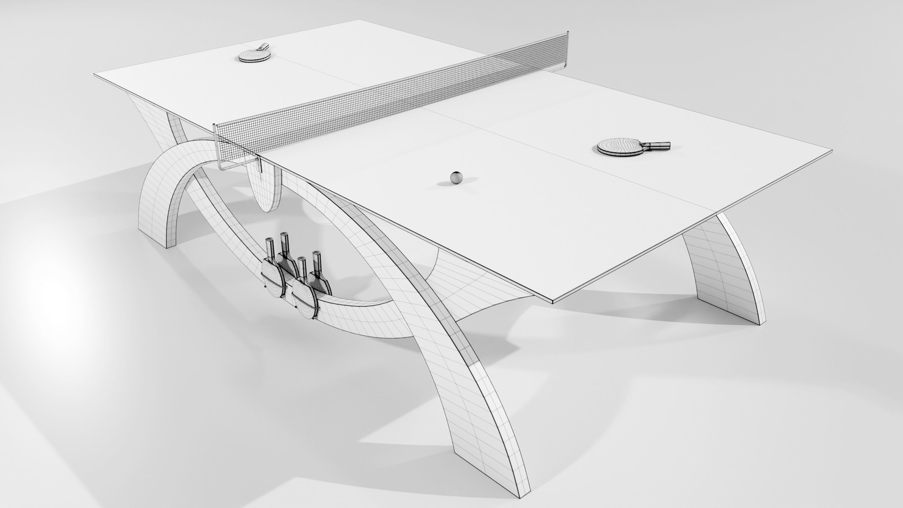 Ping Pong Table 3D model_12