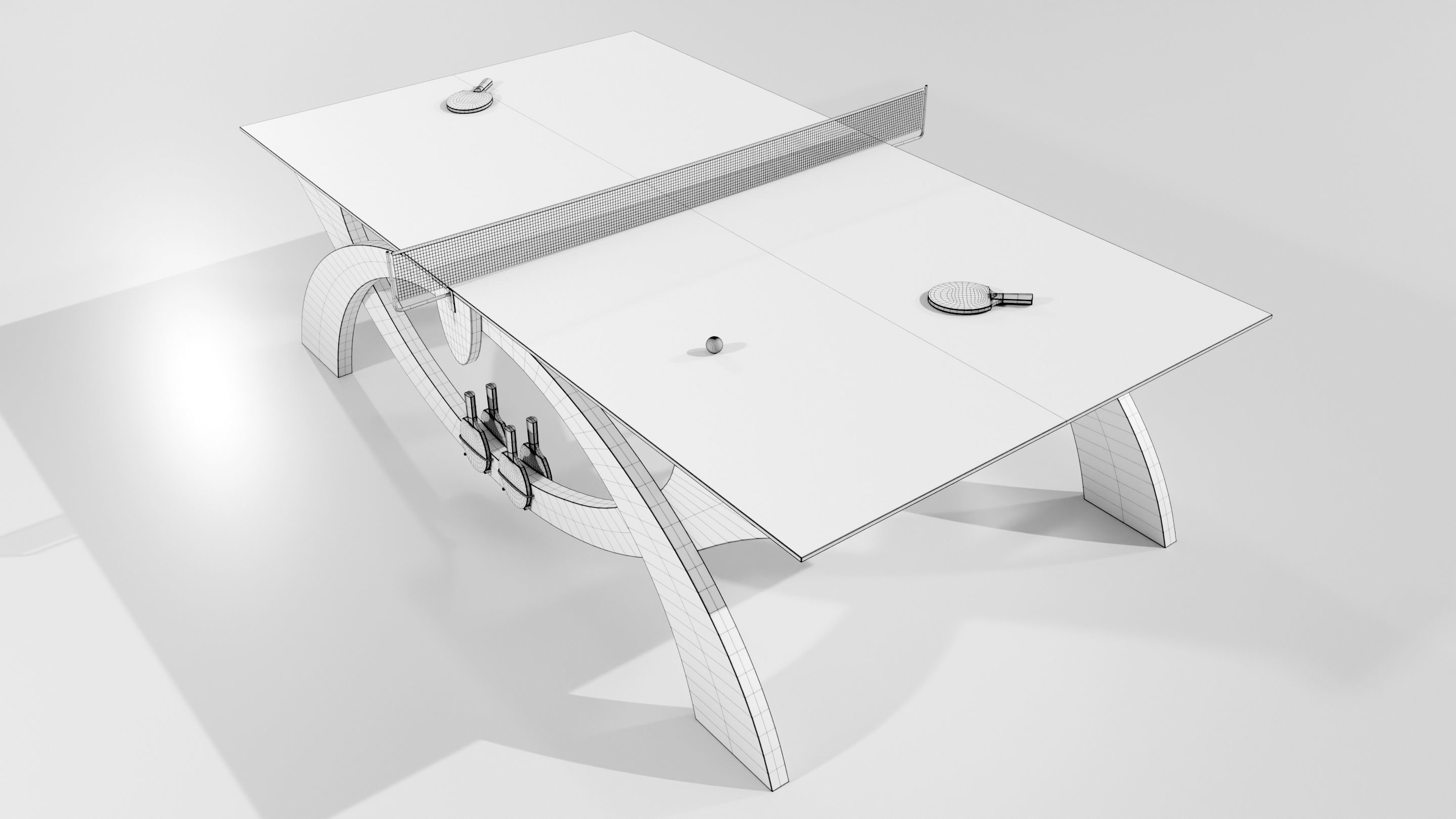 Ping Pong Table 3D model_16