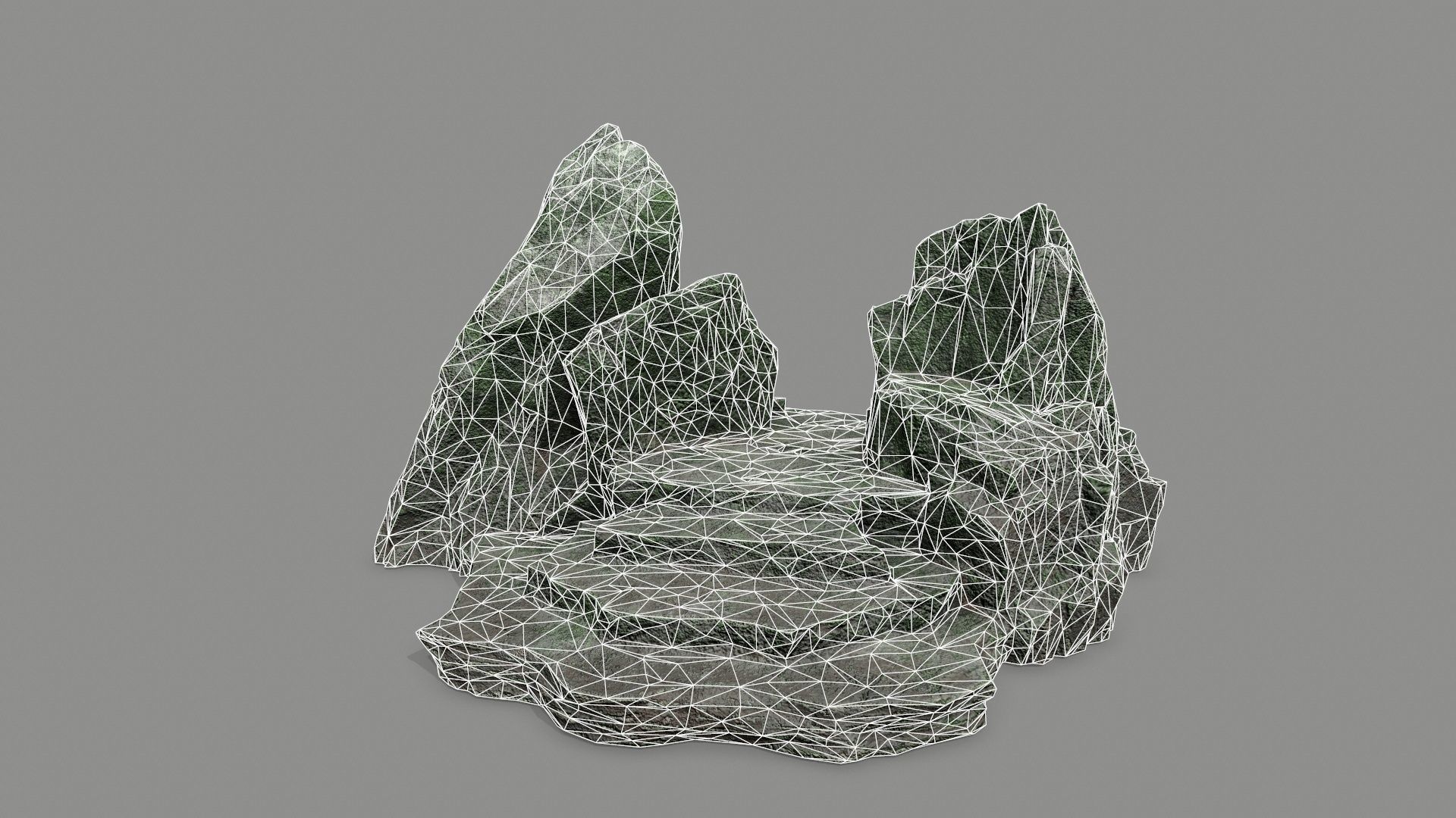 Stone rock Low-poly 3D model_6