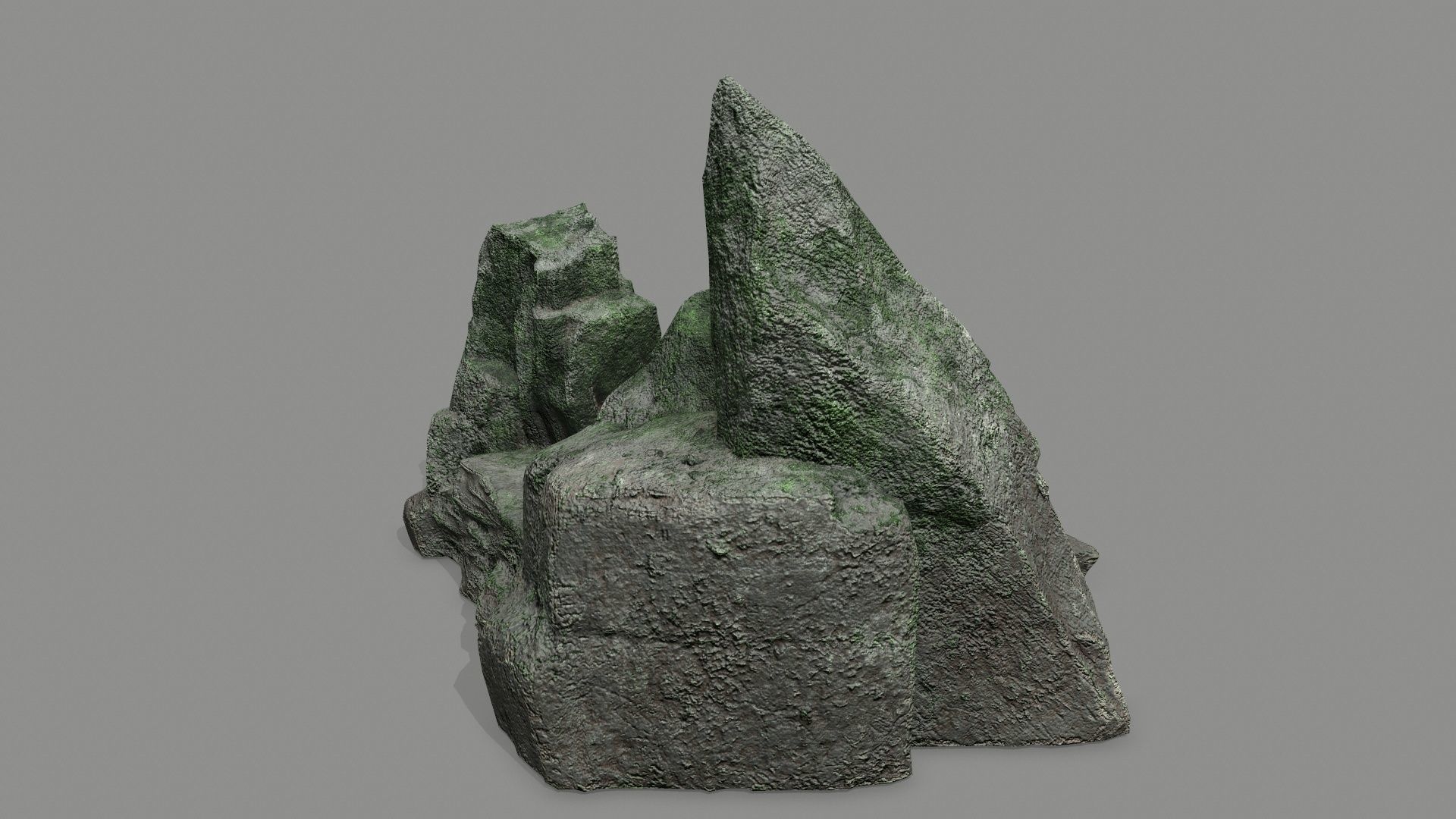 Stone rock Low-poly 3D model_3
