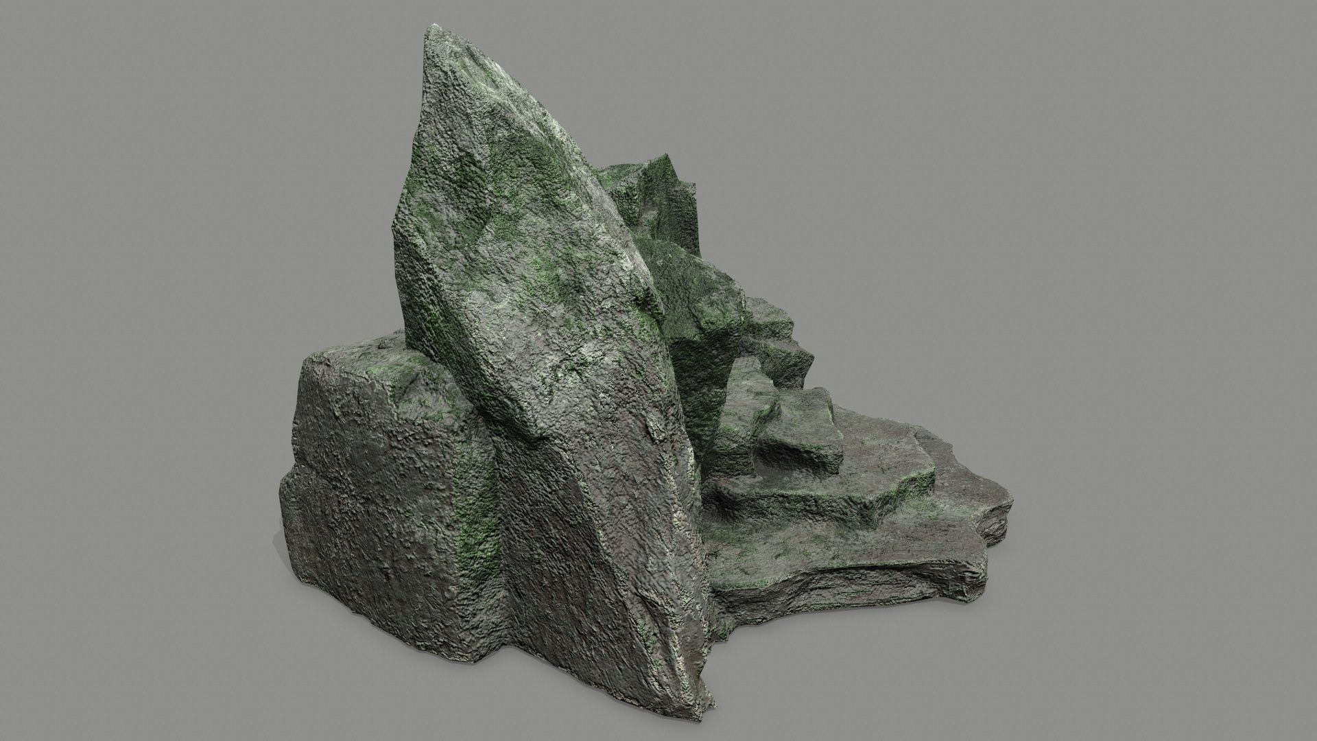 Stone rock Low-poly 3D model_2