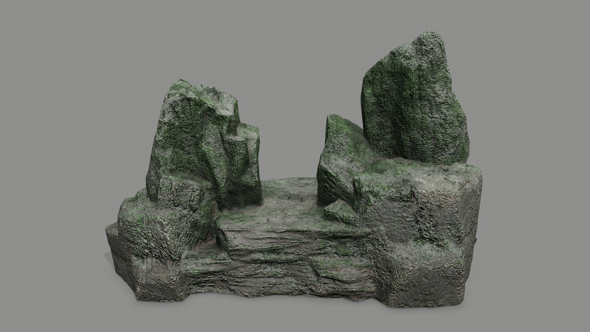 Stone rock Low-poly 3D model_4