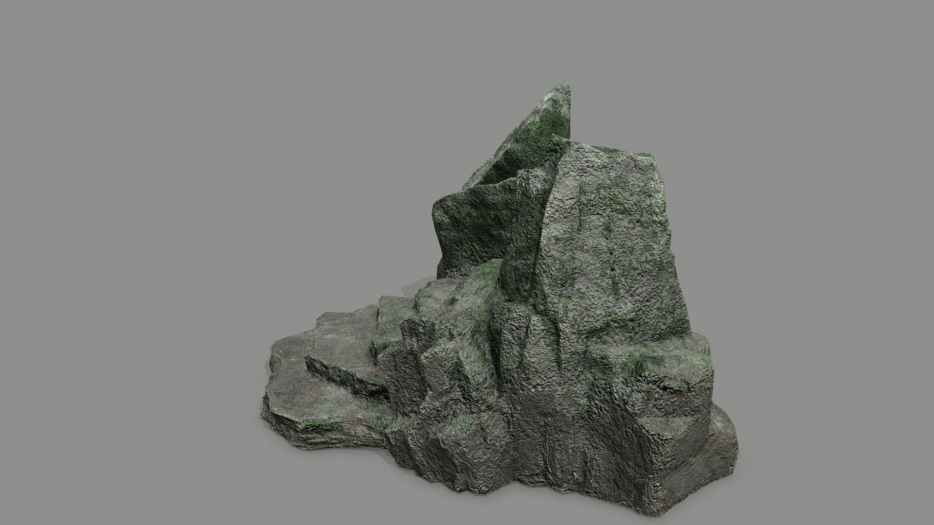 Stone rock Low-poly 3D model_5