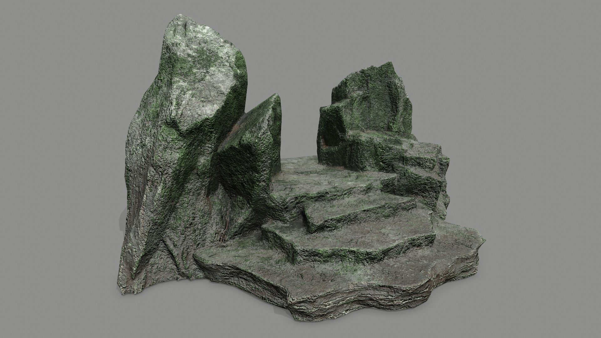Stone rock Low-poly 3D model_1